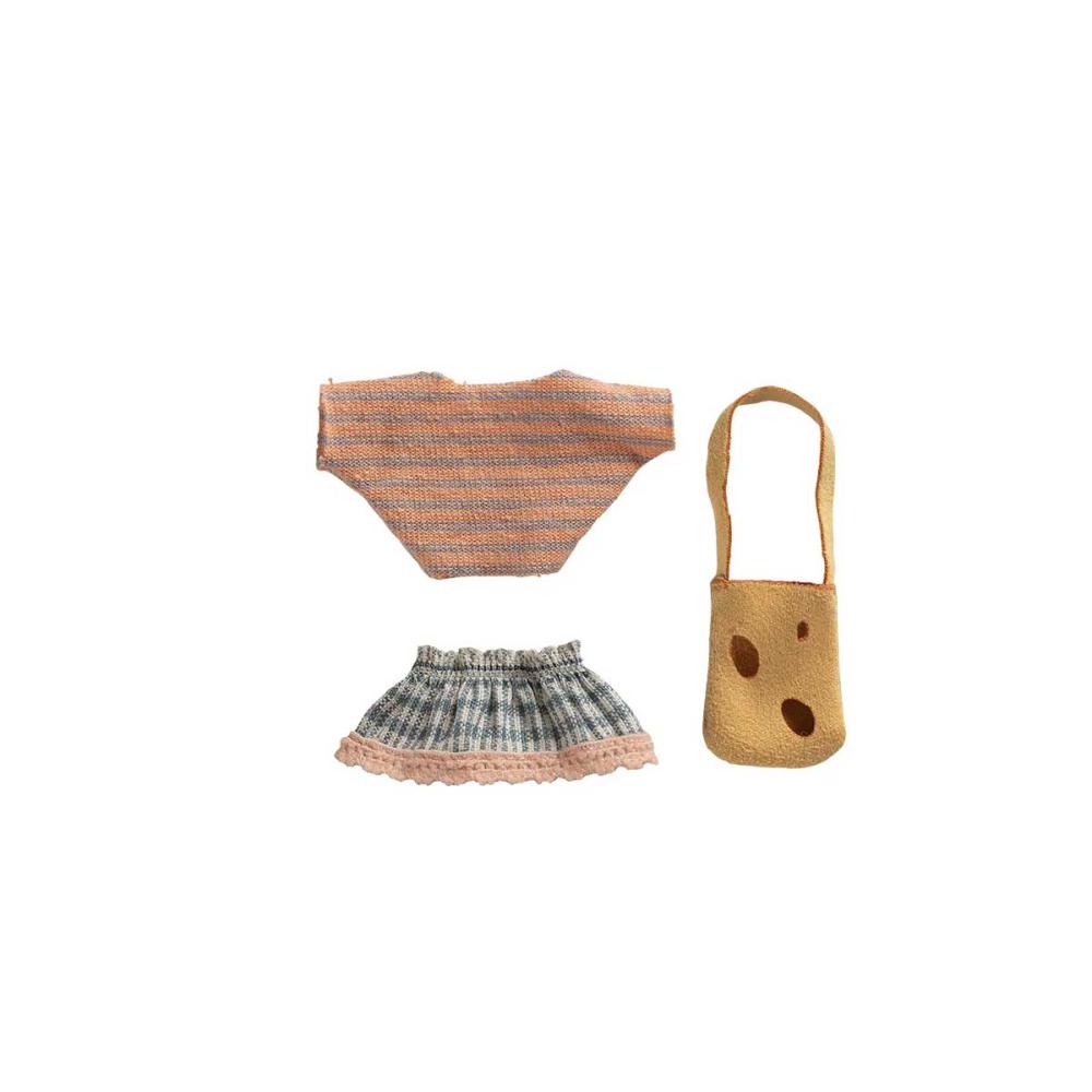 Maileg Maus Kleidungsset kleine Schwester mit Tasche