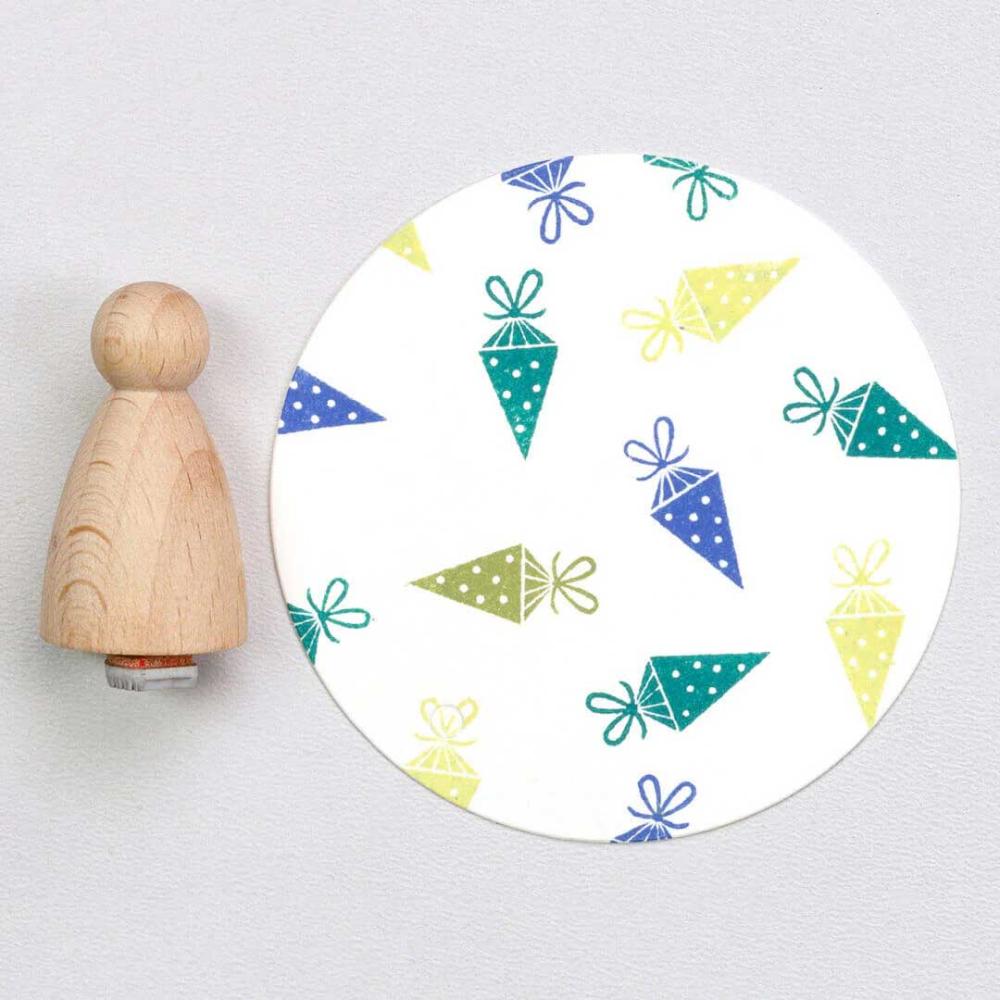 Perlenfischer Stempel Schulanfang: SCHULTÜTE KLEIN