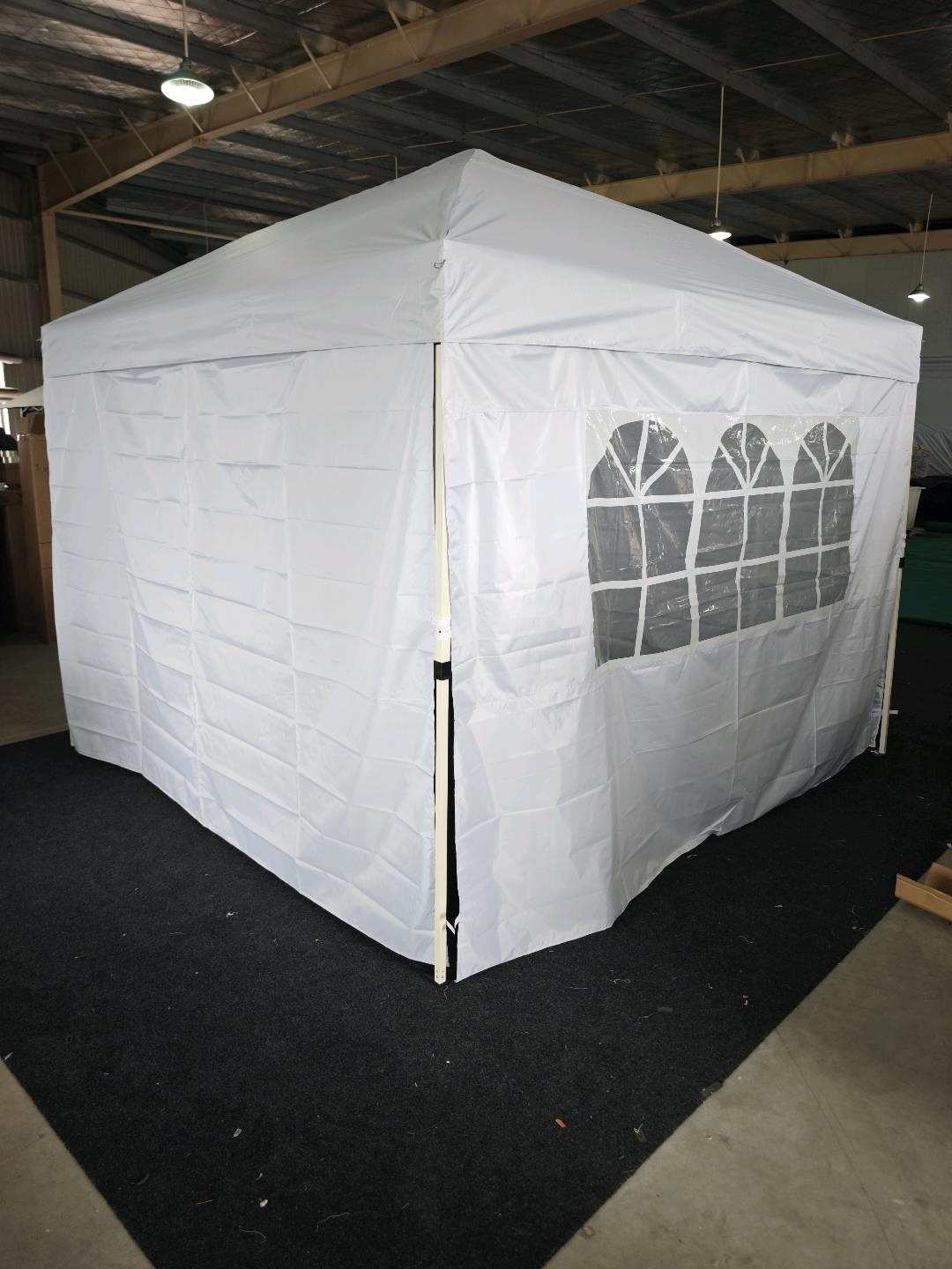 3 x 3m Pavillon Klappbar Wasserfester Gartenpavillon mit Abnehmbaren Seitenwänden Metallrahmen Weiß