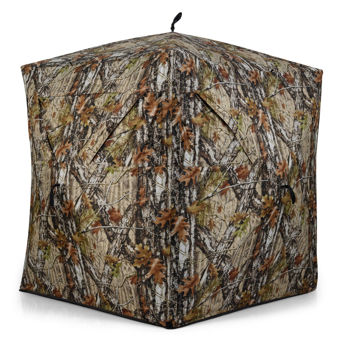 Jagdblind 2-Personen-Bodenzelt mit Geräuschlosen Schiebefenstern Tragbares Pop-up Camouflage Zelt