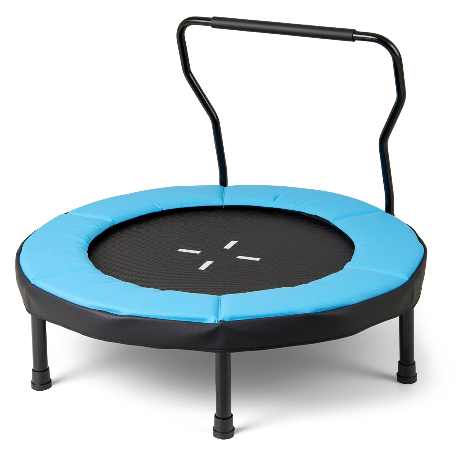 Ø102 cm Kinder Trampolin mit Abnehmbarer Haltegriff Minitrampolin bis 100 kg Belastbar Blau