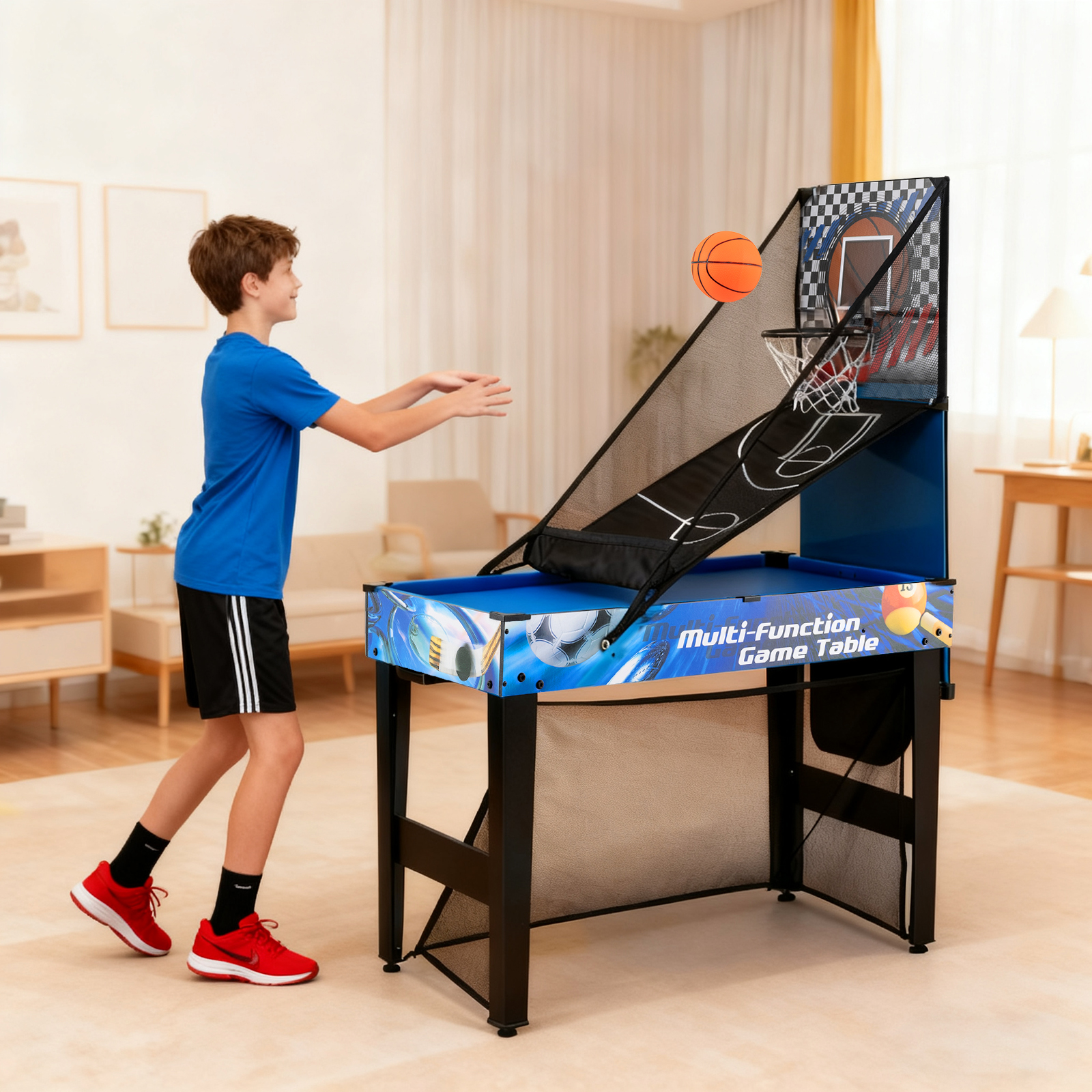 10-in-1 Kombi-Spieltisch-Set Multi-Spieltisch-Set mit Billard Hockey Tischtennis Basketball Fußball Schießen Flipper Darts