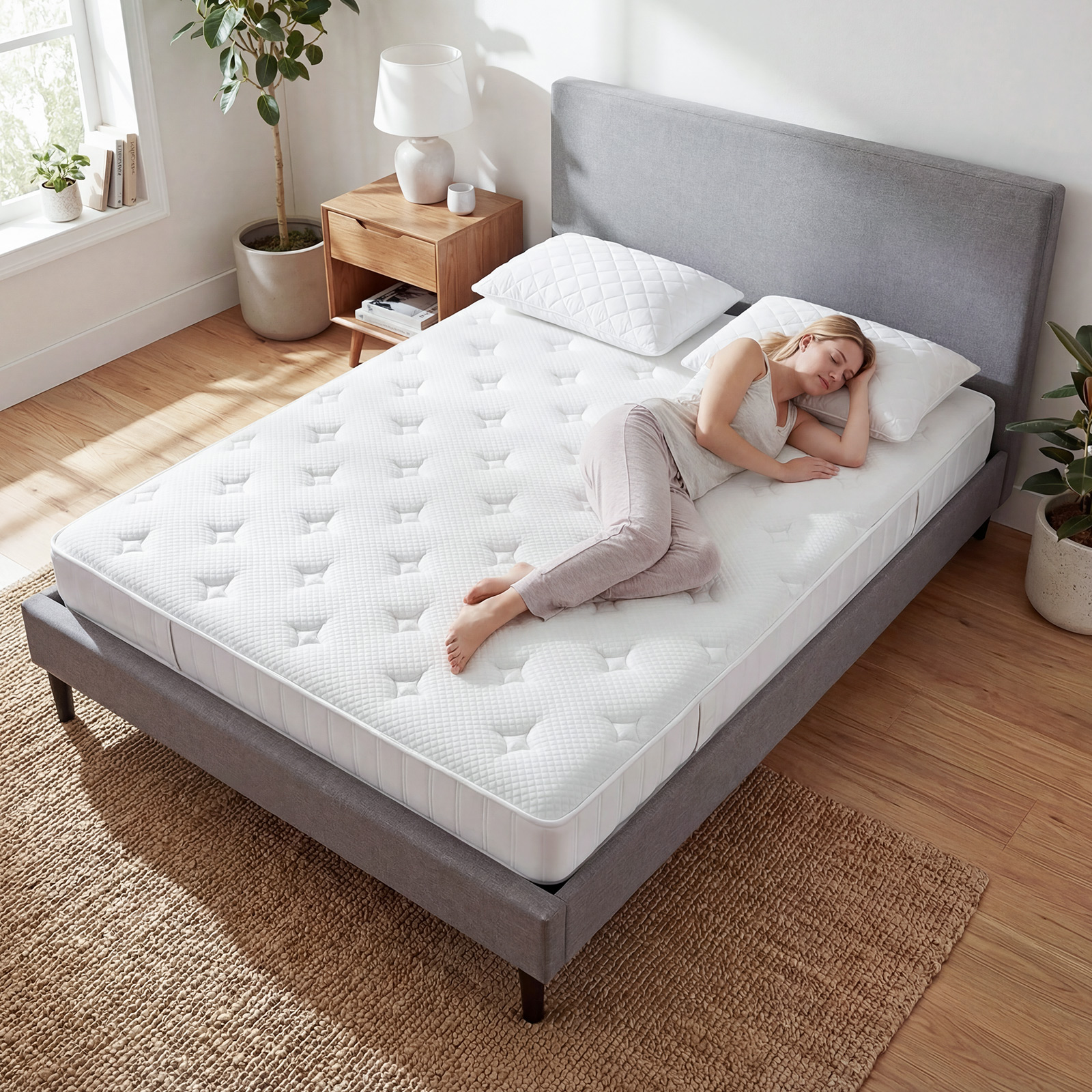 140 x 200 cm Doppelmatratze für Bewegungsisolation & Druckentlastung 20 cm Foam Hybrid Matratze