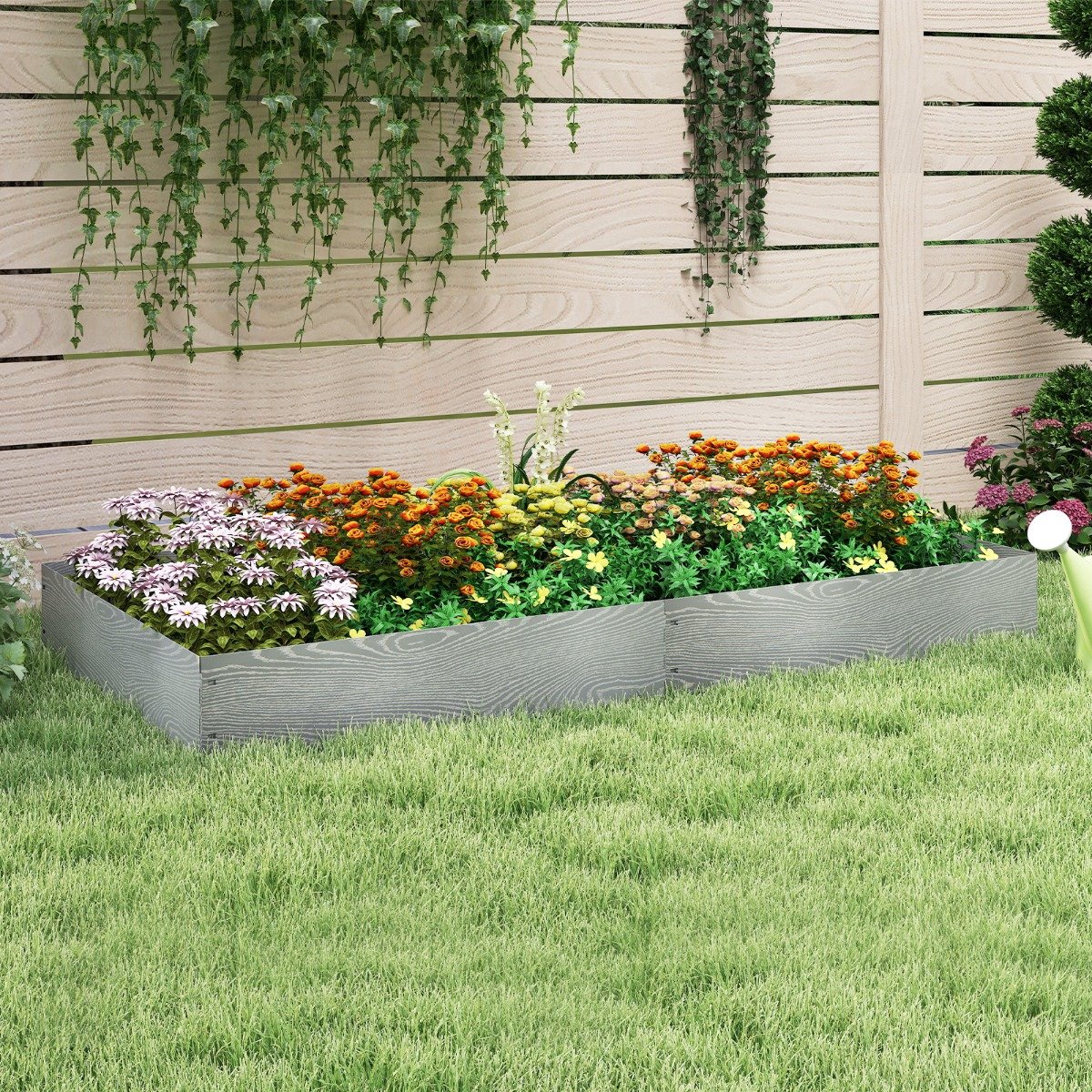 6-teilige Rasenkante Verzinkt Metall 6 M lang Beeteinfassung DIY Hochbeet Gartenbeet 110 x 20 cm