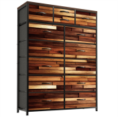 Kommode mit 14 Schubladen Schubladenschrank mit Stoffkommode & Metallrahmen & Holzoberfläche