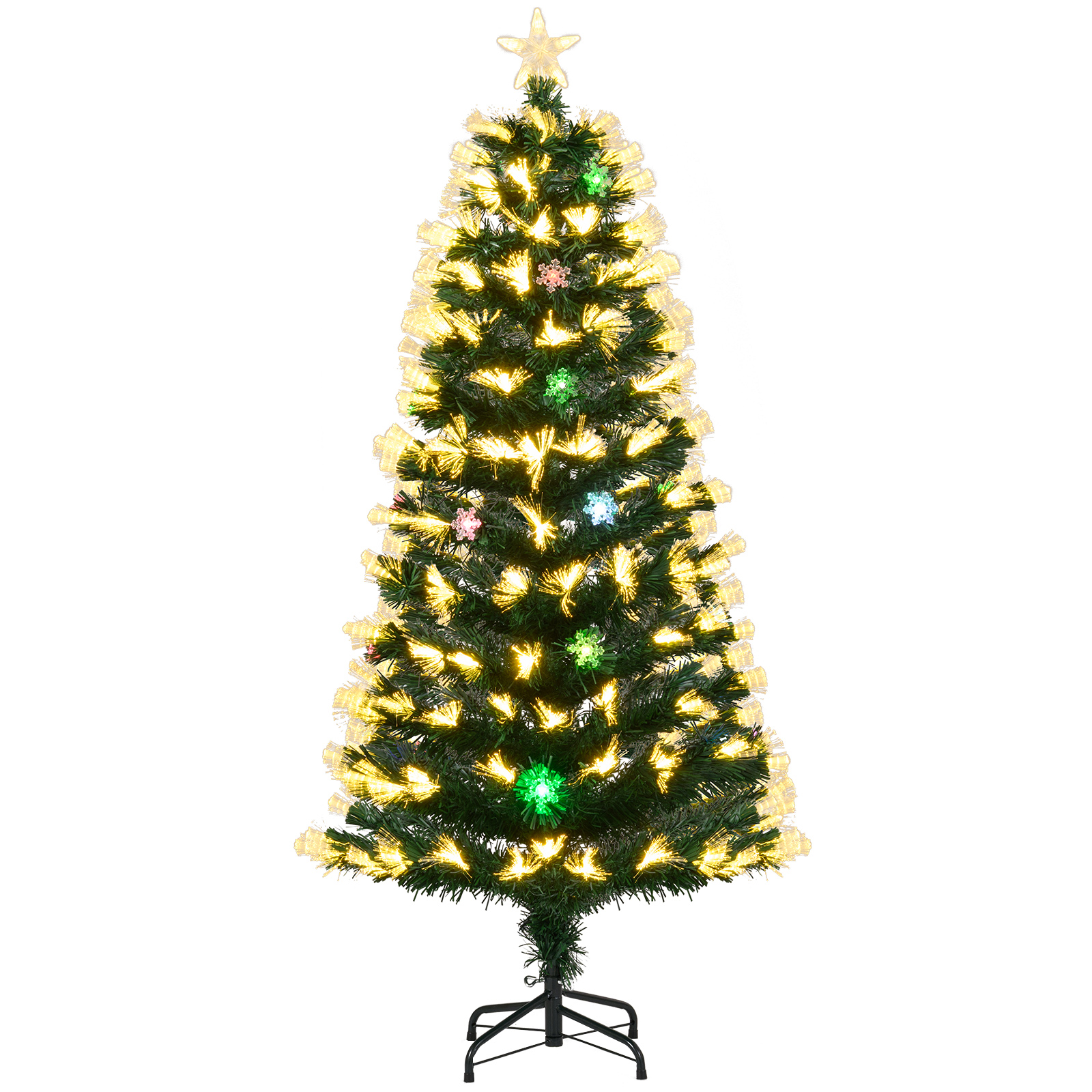 150 cm Künstlicher Weihnachtsbaum mit Beleuchtung & Sternspitze Mini Tannenbaum Christbaum