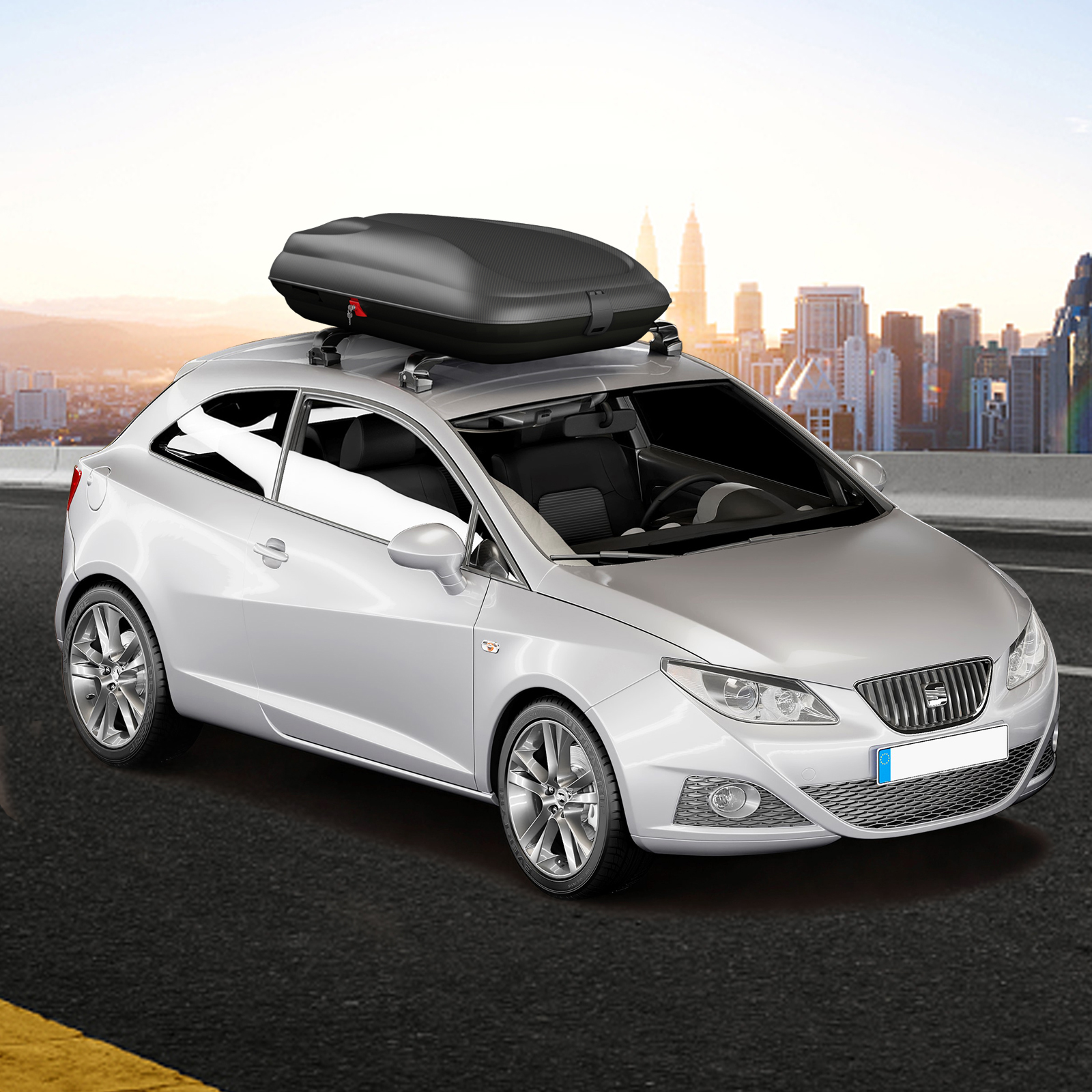 250L Auto Dachbox mit Zentralverriegelung & Schlüsseln & Gurten Abschießbarer Dachkoffer