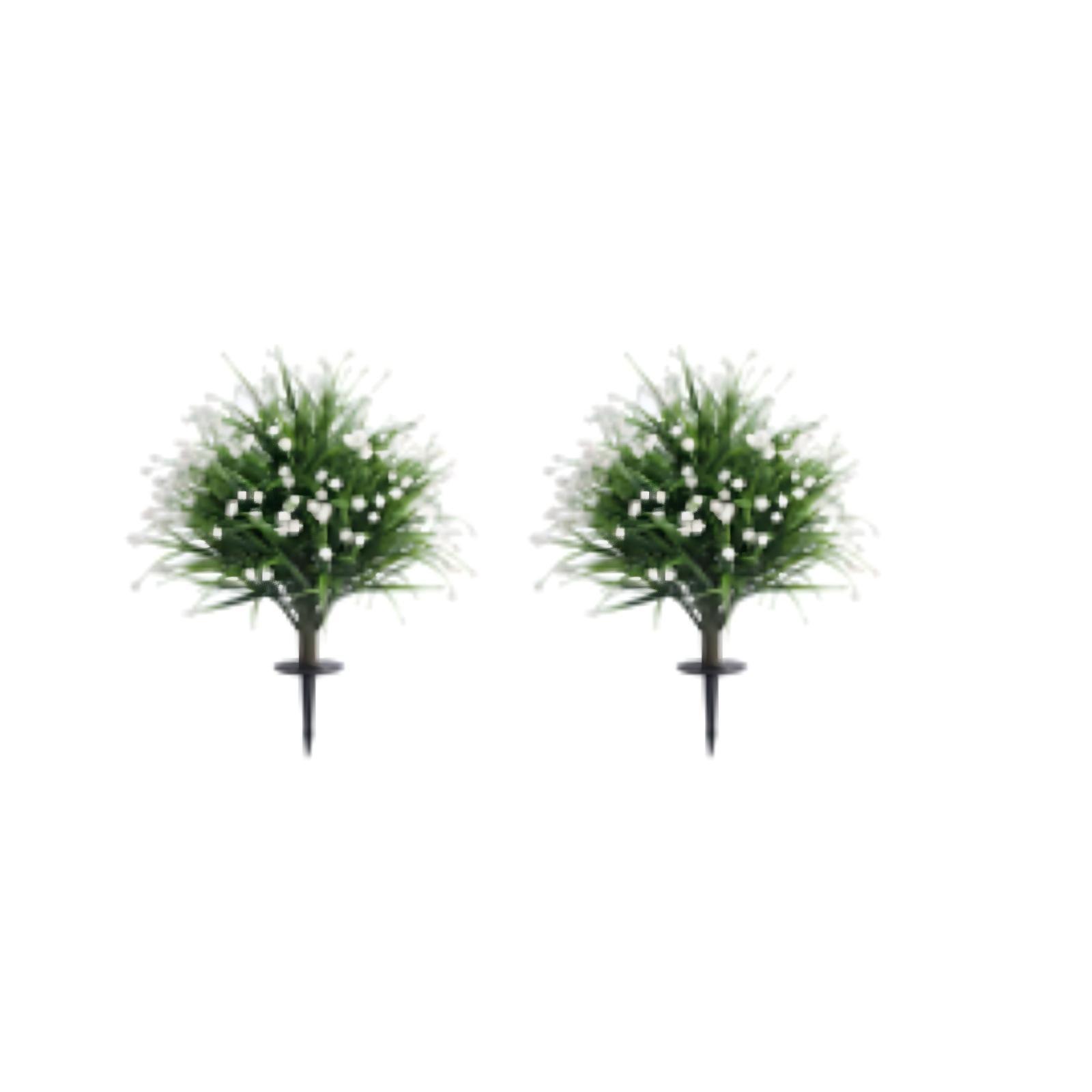 2er Set Kunstblumen mit 20 cm Erdspieß Kunstzwiebelgras mit Kamelien 70 cm