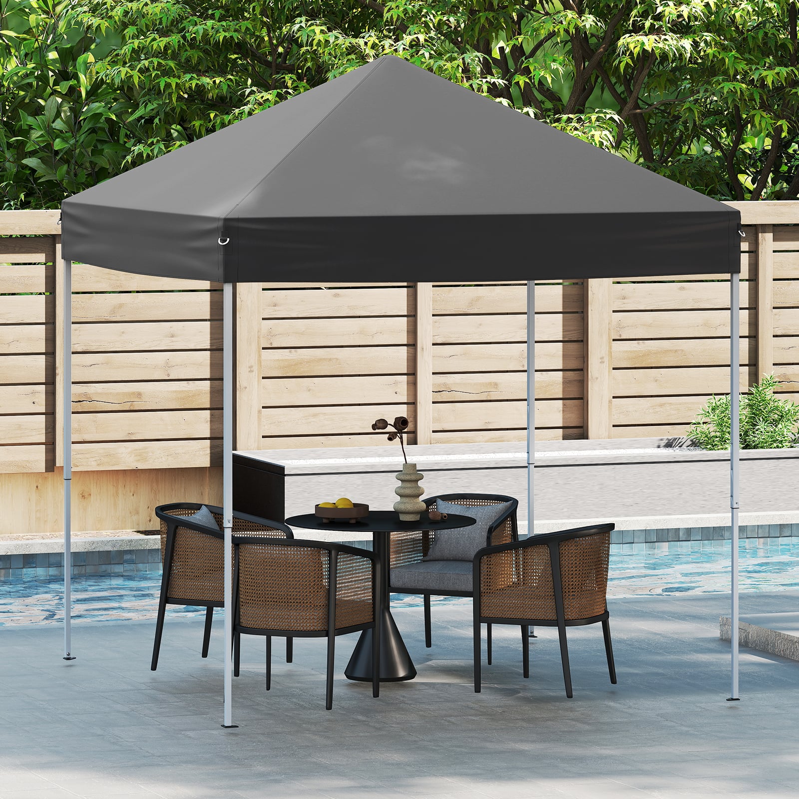 2 x 2m Pop-up Pavillon Wasserdichter Faltpavillon Winterfester Gartenpavillon UV-Schutz 50+ Grau