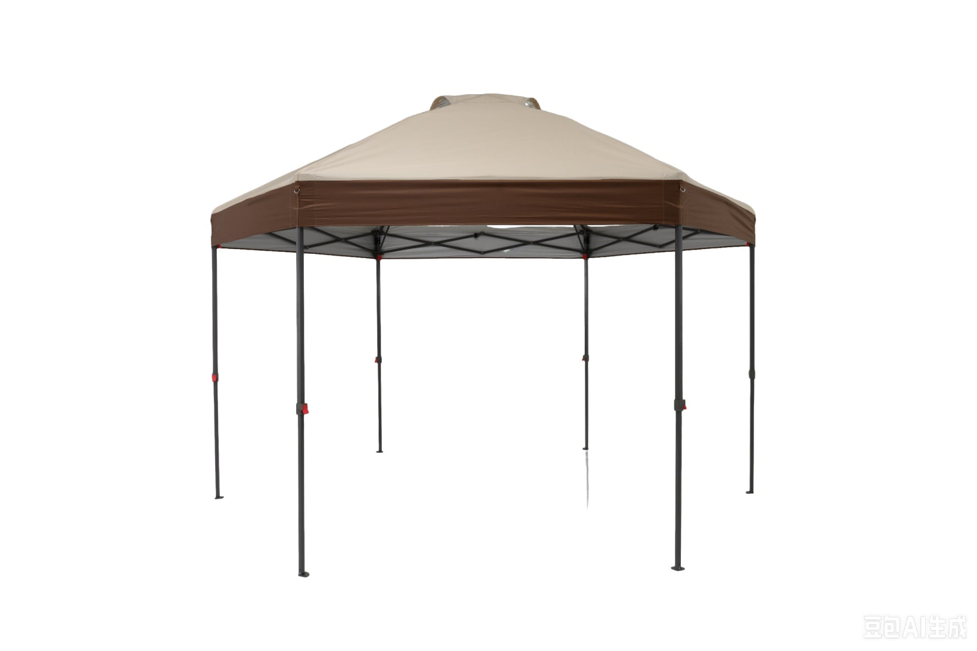3,6 x 3,6m Pop Up Pavillon Wasserfester Gartenpavillon mit Verstellbarer Höhe Metallrahmen Braun