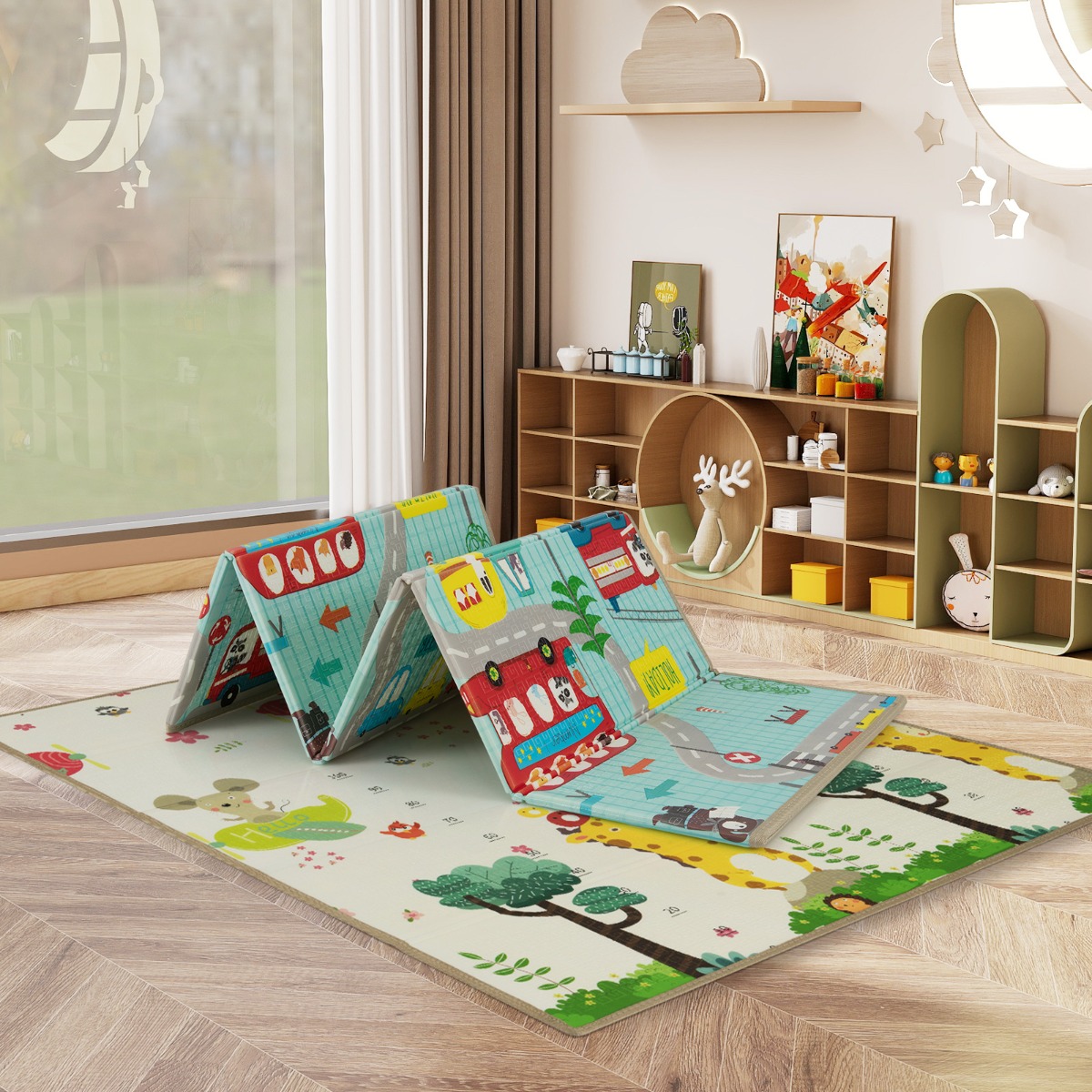 Faltbare Baby Krabblematte aus XPE Material Doppelseitige Spielmatte Babymatte Spielteppich