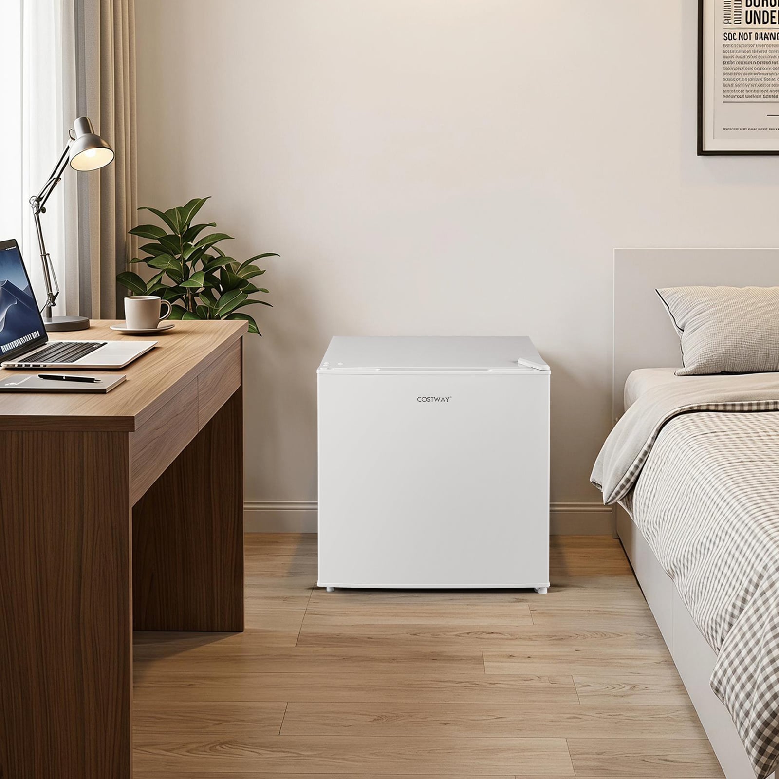 46L Mini Kühlschrank Kleiner Getränkekühlschrank mit 5 Einstellbaren Kühlstufen Umkehrbarer Tür