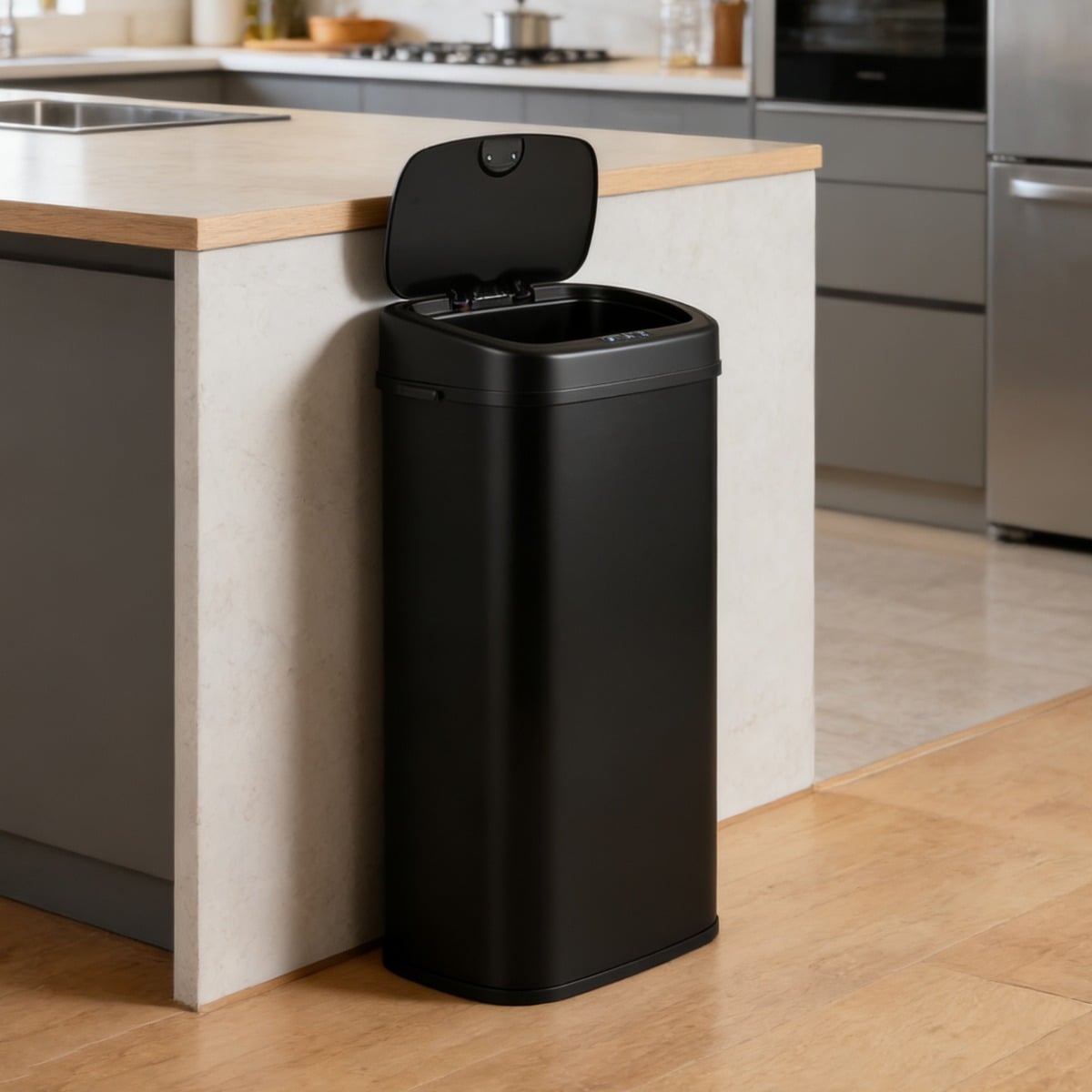 68 L Automatischer Mülleimer mit Sensor & Dual-Zonen Intelligenter Abfalleimer Schwarz