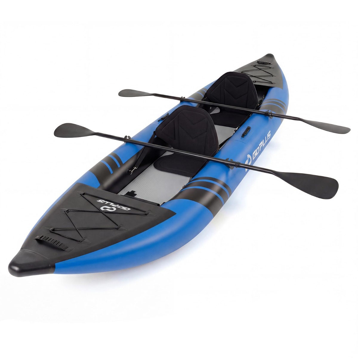 Aufblasbares Kajak-Set mit Aluminiumrudern & Gepolstertem Eva-Sitz Aufblasbares Kanu Blau