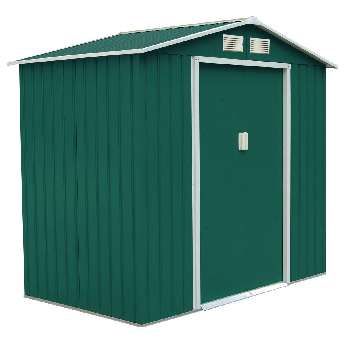 Gerätehaus Gartenhaus Geräteschuppen inkl. Metallfundament 213x127x185 cm Metall-Dunkelgrün