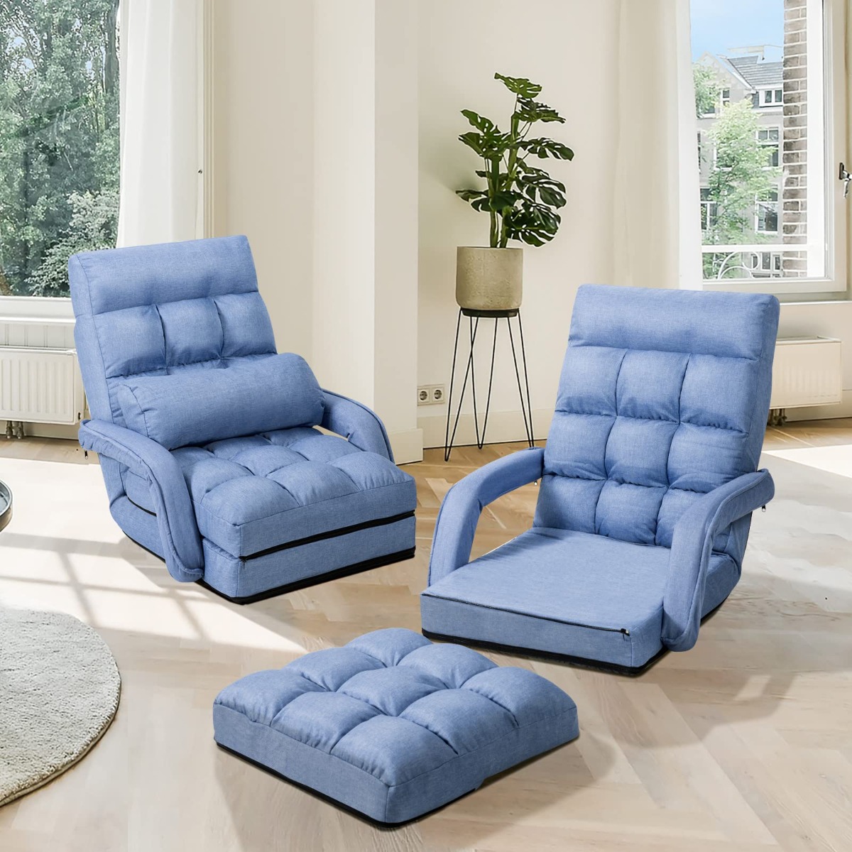 Schlafsofa Lazy Klappsofa Schlafsessel für Zuhause und Büro Blau