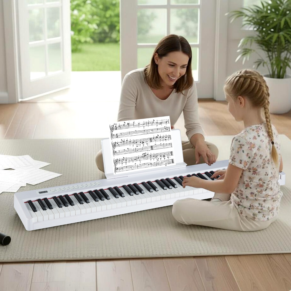 88 Tasten Digitales Klavier tragbares Vollformat Elektrisches Keyboard Weiß