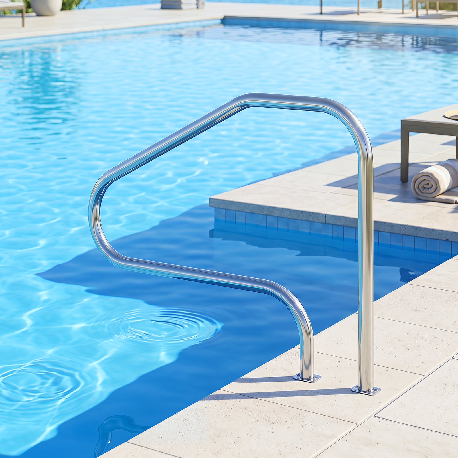 Pool-Handlauf 130 x 94 cm Pool Haltegriff aus Edelstahl Sicherheitsgriff für Schwimmbad bis 180 kg Belastbar