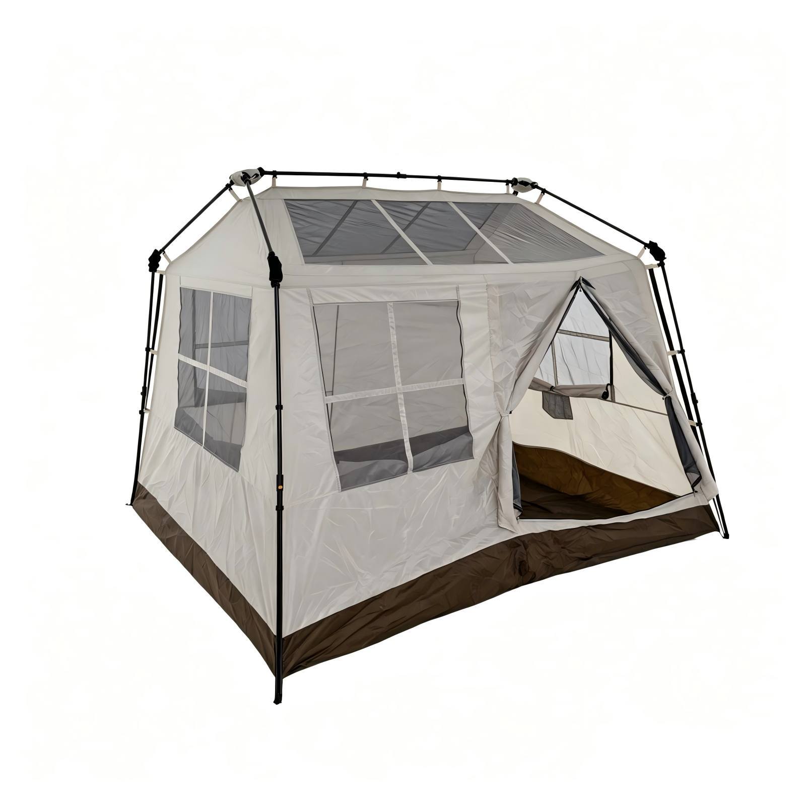 Pop-Up Zelt für 4 Personen Faltbares Campingzelt mit 4 Mesh‑Fenster und 2 Dachfenster 275 x 245 x 188 cm