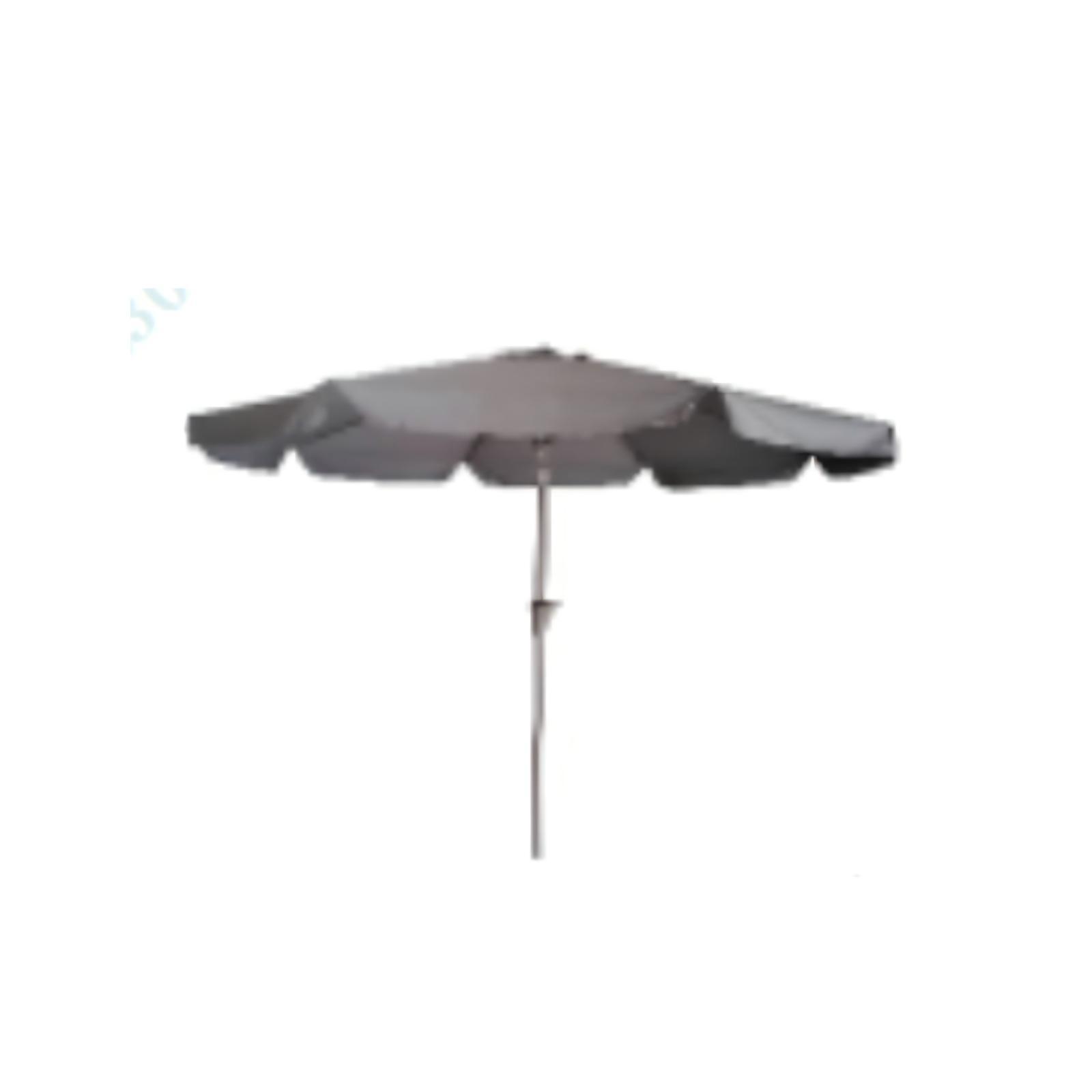 Sonnenschirm 286 cm Gartenschirm mit Kurbel & 30° Knickbar Sonnenschutz Balkonschirm Grau