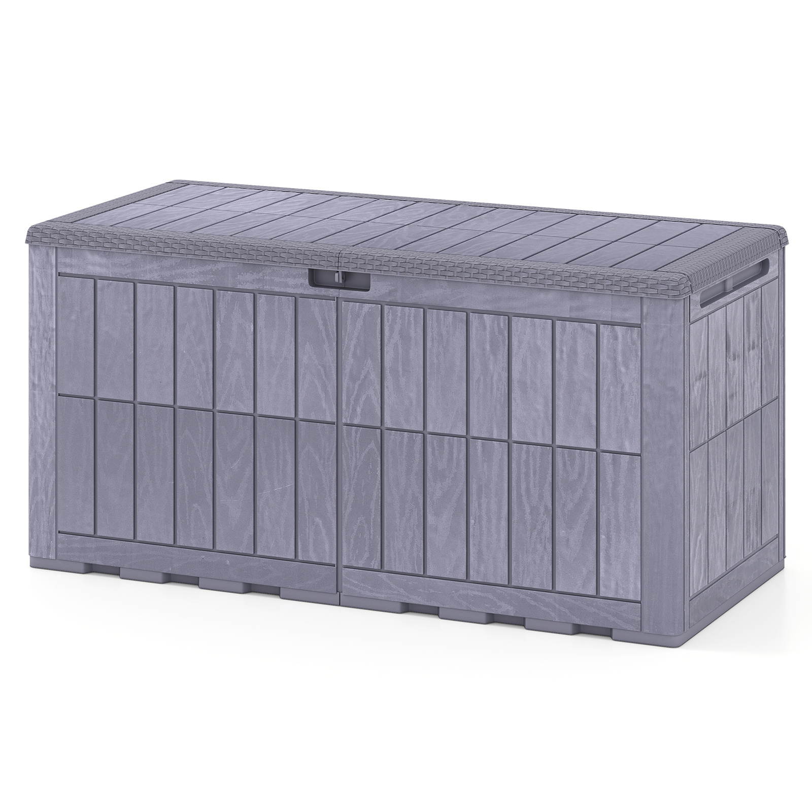 Wetterfeste Auflagenbox 455L Outdoor Aufbewahrungsbox mit Abschließbarem Deckel Grau