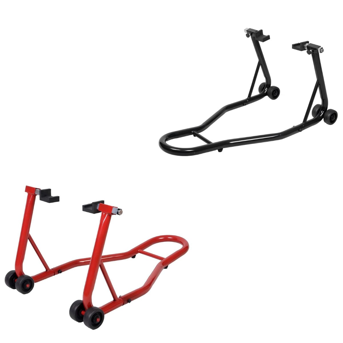 Motorrad Montageständer Hinterrad Professional Motorradständer Hinten mit Gummiaufnahme Schwarz+Rot