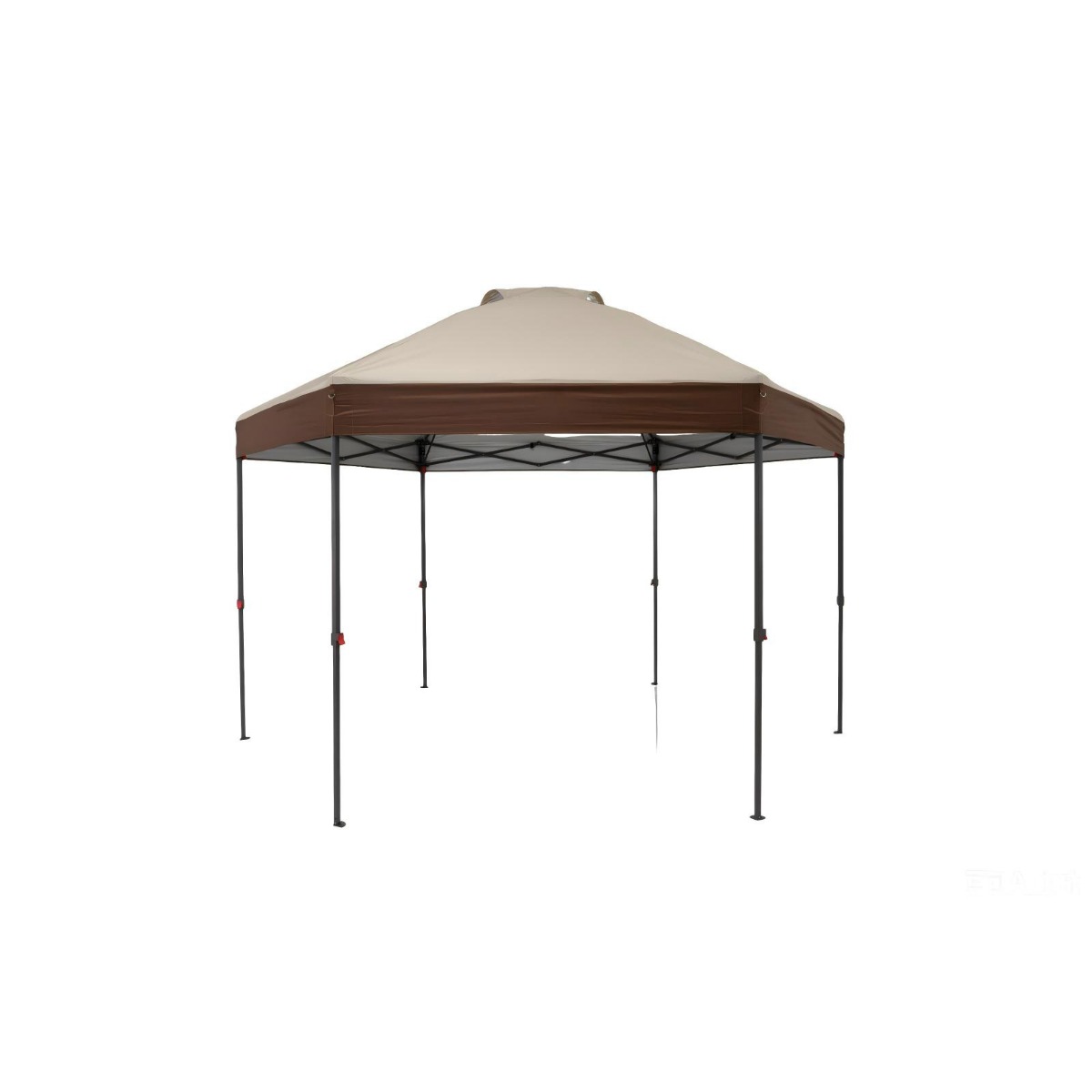 3,6 x 3,6m Pop Up Pavillon Wasserfester Gartenpavillon mit Verstellbarer Höhe Metallrahmen Braun