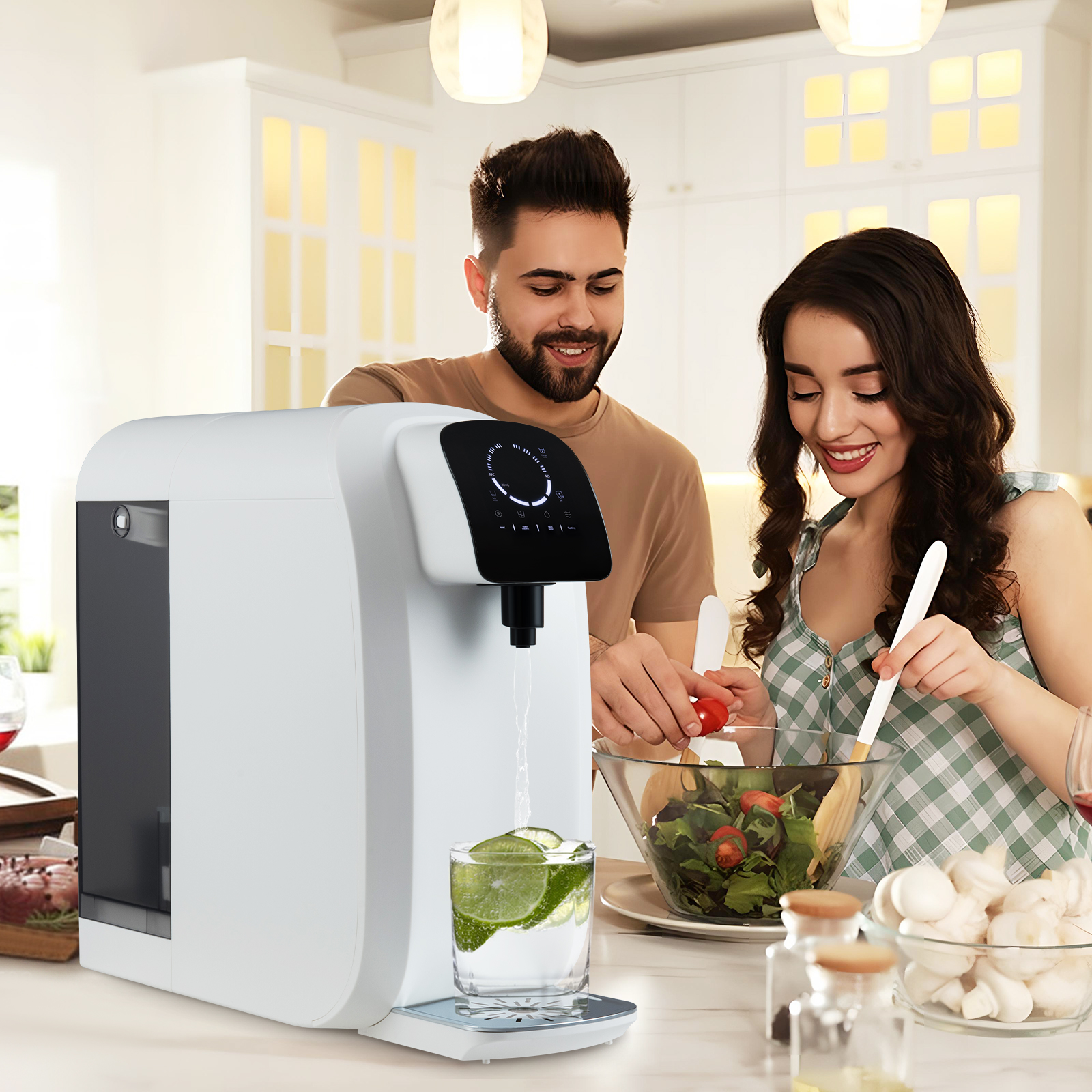 Arbeitsplatte Wasserfilter 5-stufiges RO+PPC Wasserfiltrationssystem mit UV-Licht Umkehrosmoseanlage