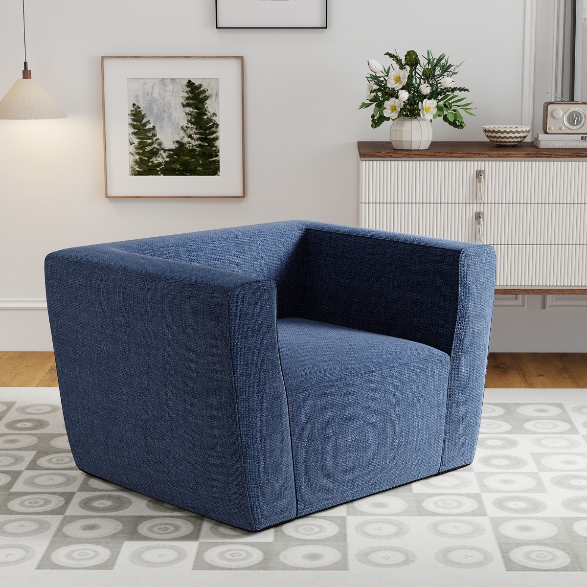 Aufblasbares Sofa tragbares aufblasbares Sofa mit abnehmbarem Bezug breite Armlehnen Blau