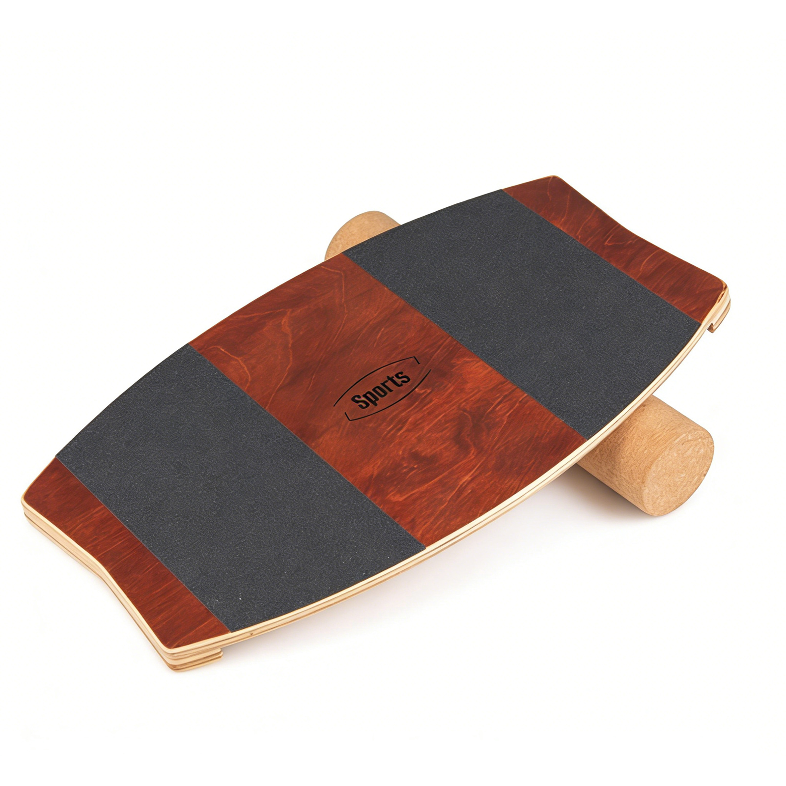 Balance Board aus Holz 15 mm Gleichgewichtsboard mit Korkrolle & Rutschfeste Oberfläche
