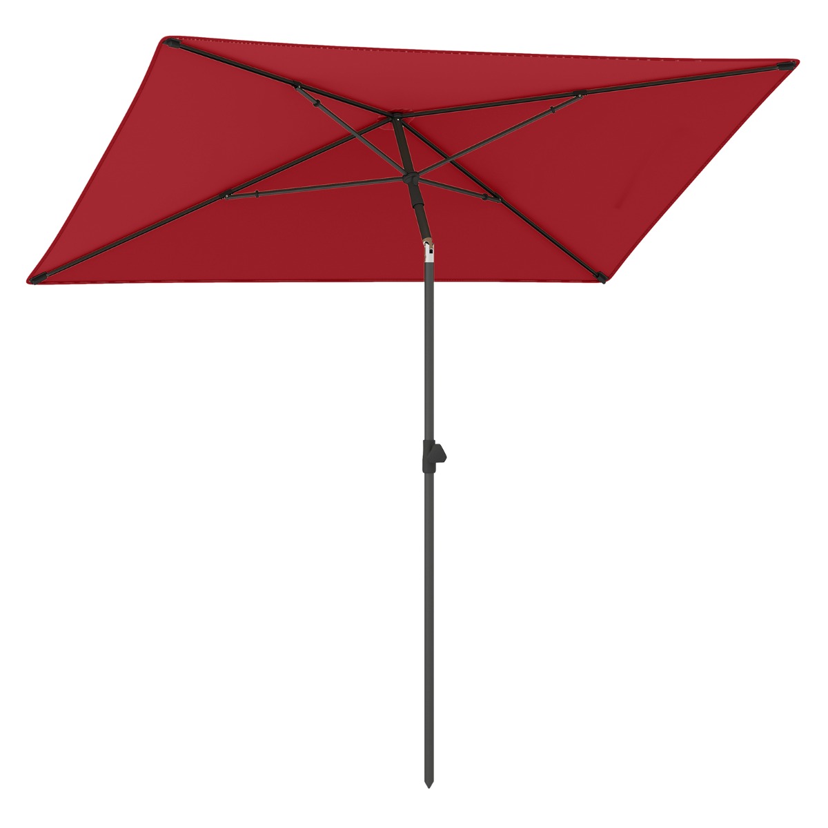 Balkon Sonnenschirm Beidseitig um 30° Knickbar Gartenschirm Rechteckiger Balkonschirm Rot