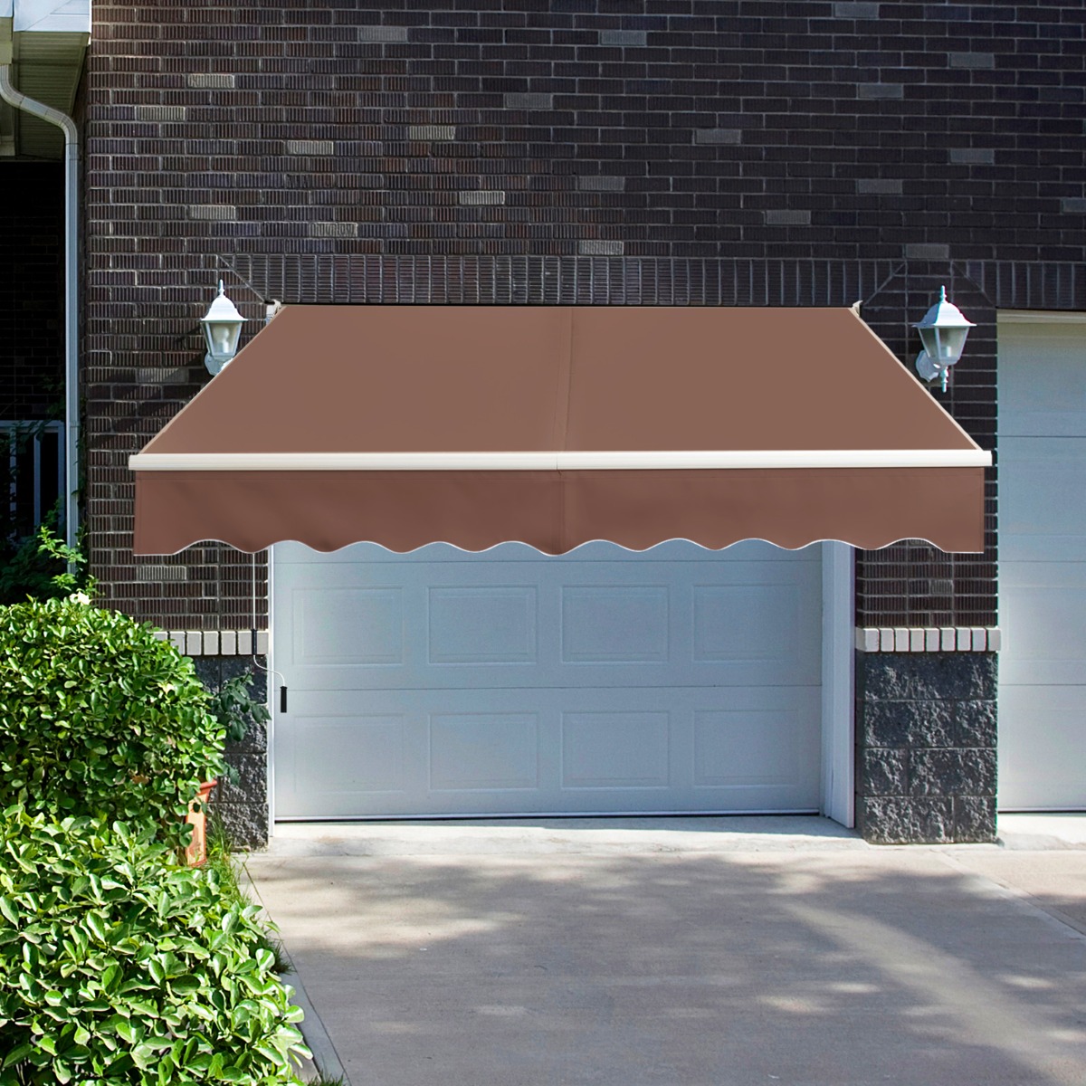 2,5 x 2 m Gelenkarmmarkise mit UV- & Wasserbeständigem Material & Kurbel Sonnenmarkise Braun