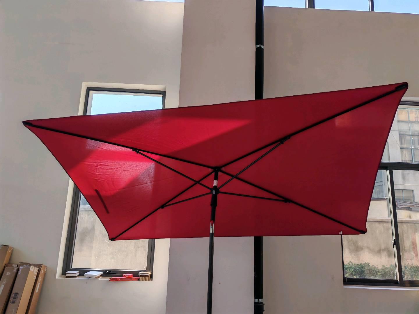 Balkon Terrassenschirm 213x140 Cm Rechteckig Klappbar Mit Tasche Für Garten Pool Strand Grau