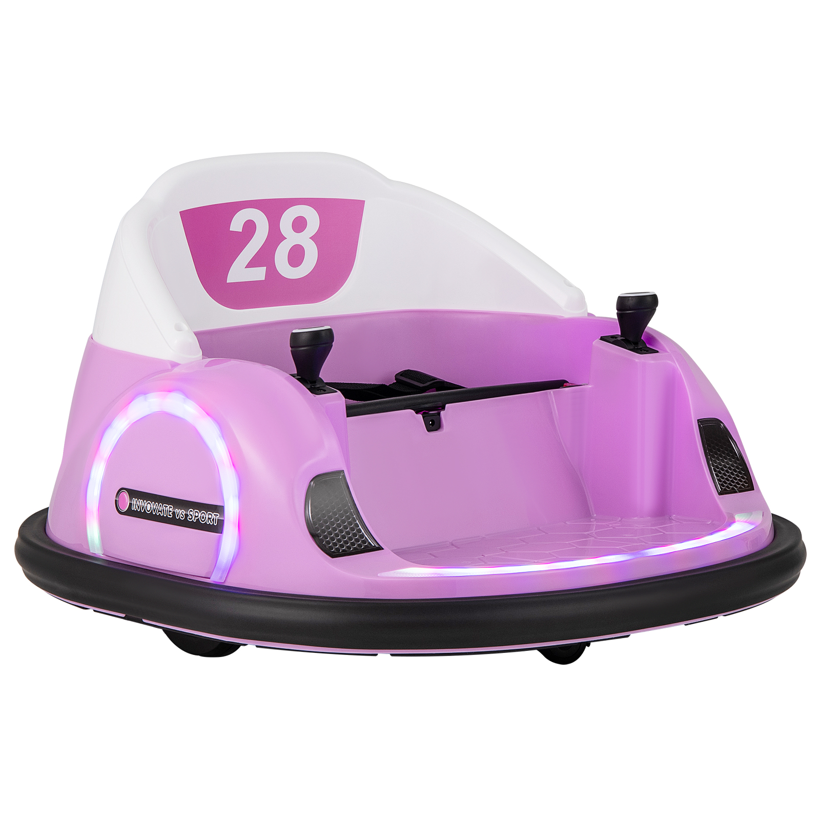 Autoscooter für Kinder elektrisches Bumper Car mit blinkenden LED-Lichtern Rosa