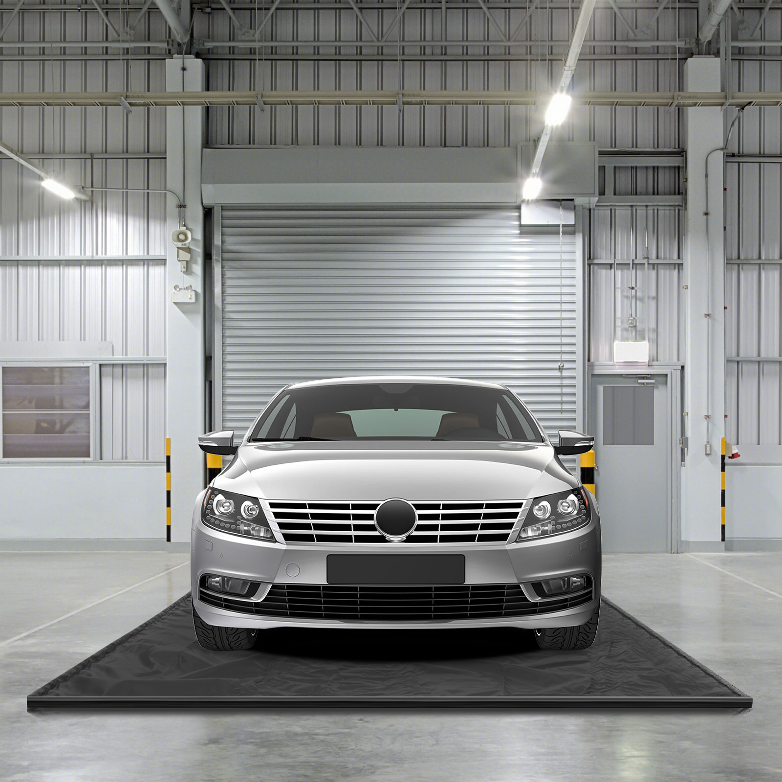 Garagenmatte Auto 550 x 240 cm Ölmatte Garage Ölauffangmatte rutschfest & wasserfest Schwarz