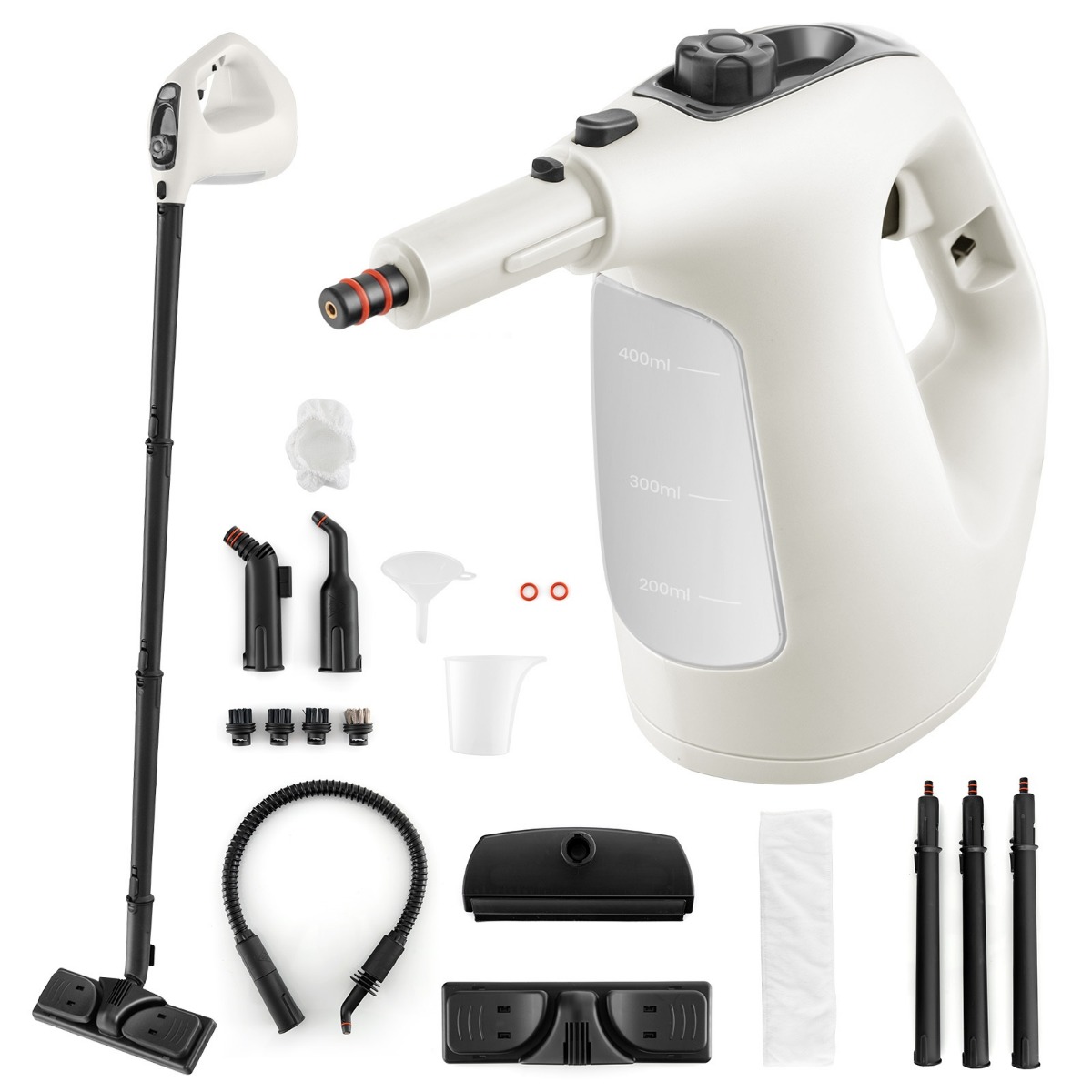 1500W Dampfreiniger mit 400 ML Tank Temperatur bis zu 125℃ Dampfreiniger Handgerät Grau