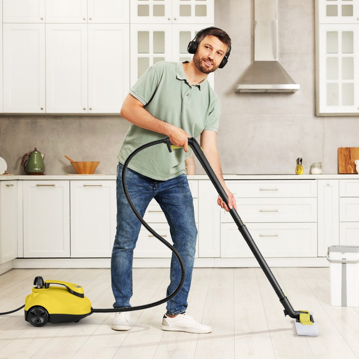 Dampfreiniger 2000W Dampfdruck: 5 bar Tank: 1,8L Temperatur: bis zu 160℃ Gelb