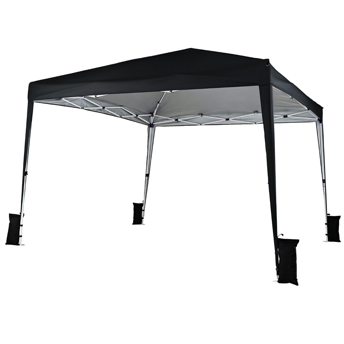 3 x 3 m Faltpavillon Wasserfest Höhenverstellbar Sonnenschutz für Camping Hof Schwarz