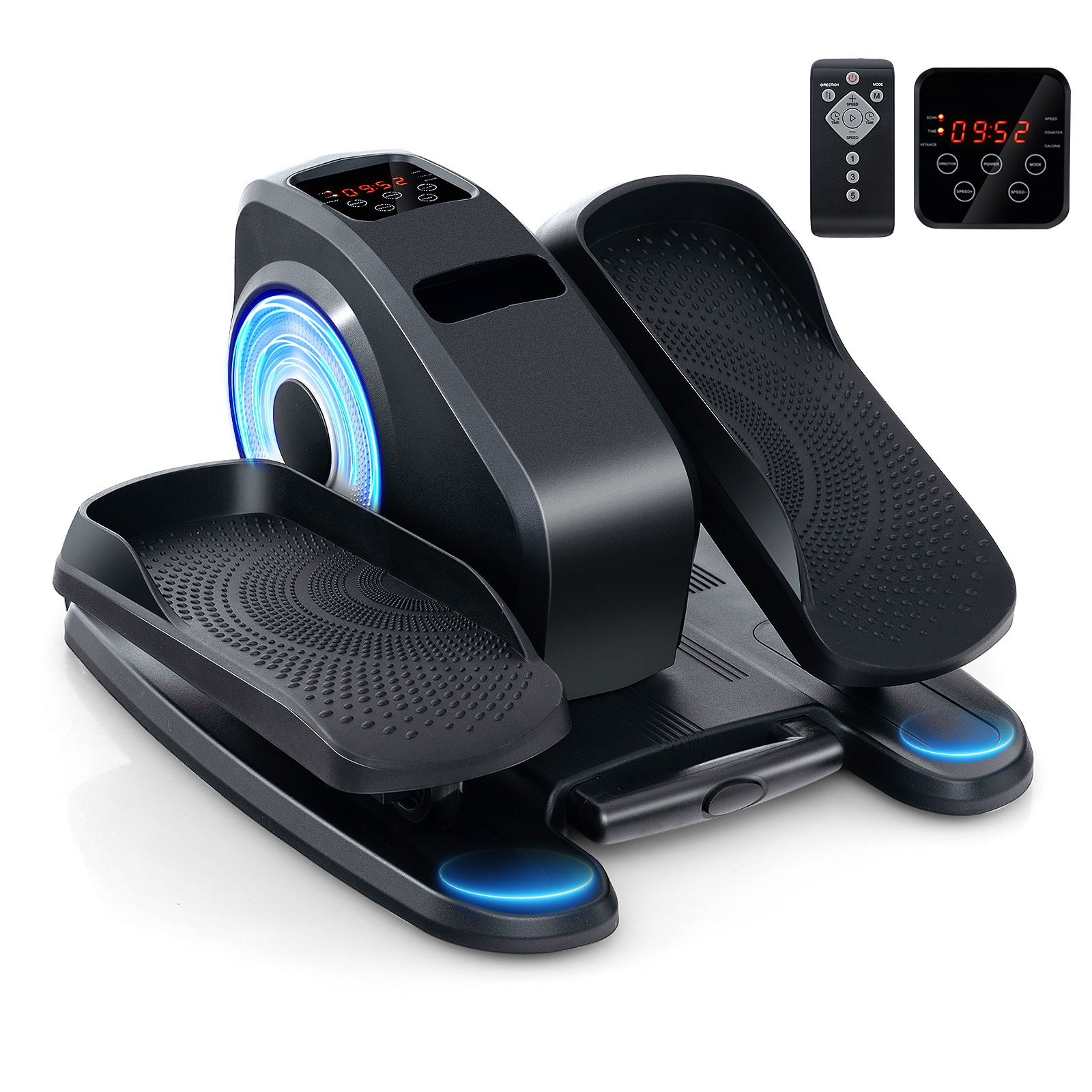 Ellipsentrainer für unter den Schreibtisch elektrischer Sitz-Pedaltrainer für Senioren leises Fitnessgerät Schwarz