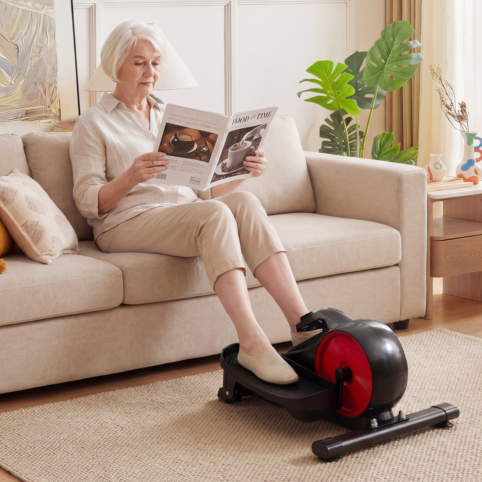 Ellipsentrainer verstellbarer magnetischer Widerstand & flüsterleise LCD-Monitor Schwarz