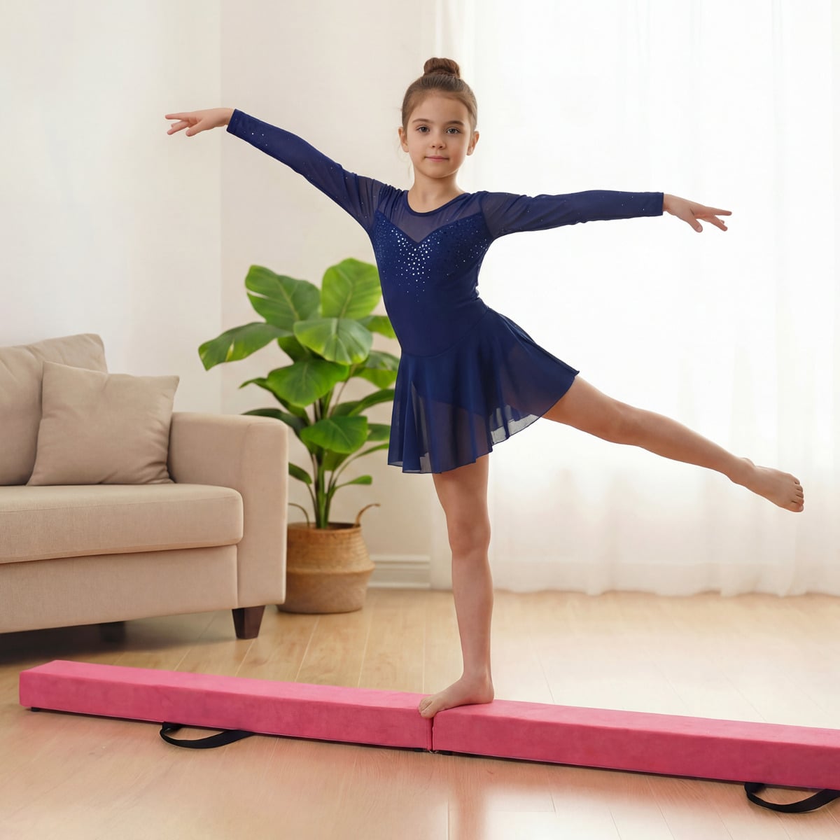 2,1M Schwebebalken Gymnastik Training Zusammenfaltbar Strapazierfähig Fitness Rot
