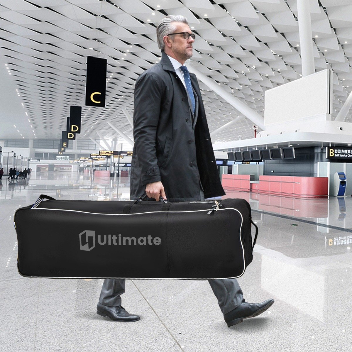 Golf Reisetasche aus Oxford-Gewebe mit Rädern & Schlüssel & Namenskartenhalter Golfbag