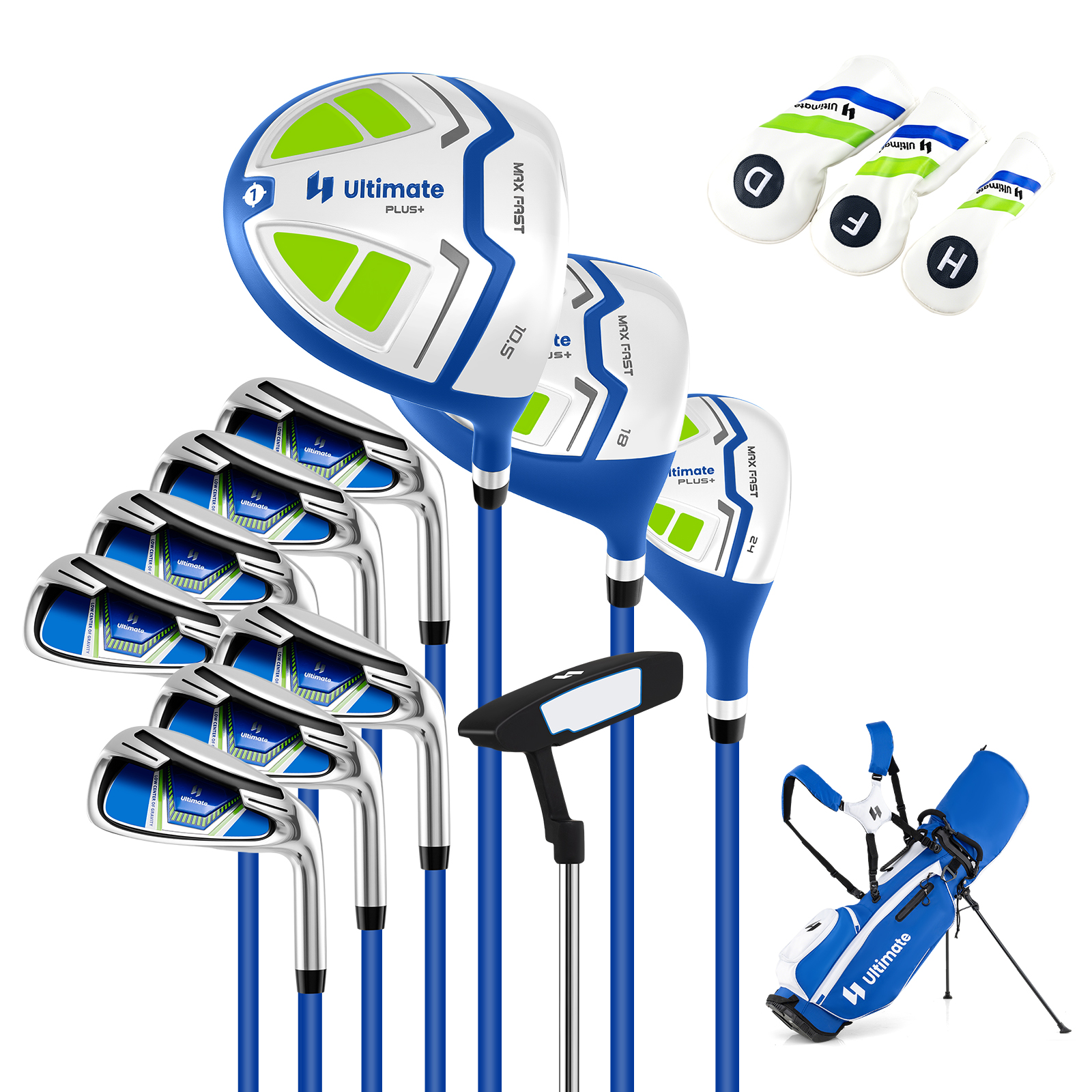 Herren Komplett Golfschläger Set 15 Teilges Golf Set Rechtshänder mit  Golftasche Golfschlägersätze Blau
