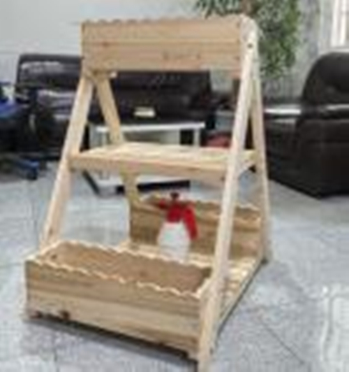 Hochbeet aus Holz mit 3 Etagen Vertikales Blumenbeet mit 3 Pflanzkästen & 2 Ablagen