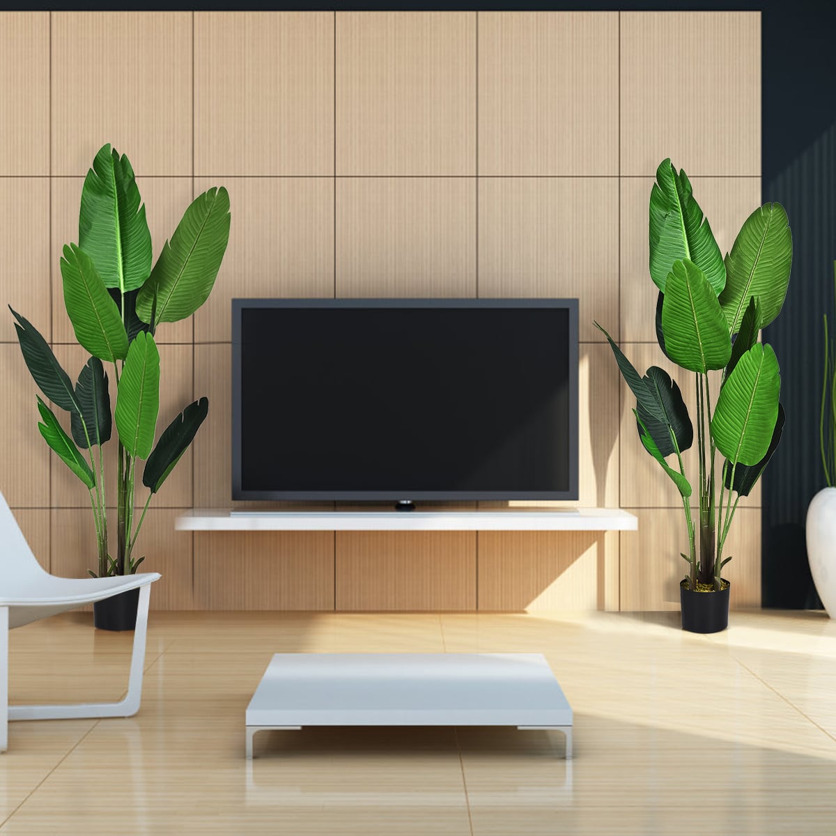 Kunstpflanze Künstliche Grünpflanze 160 cm Tropische Palme Künstliche Monstera Schlangenpflanze