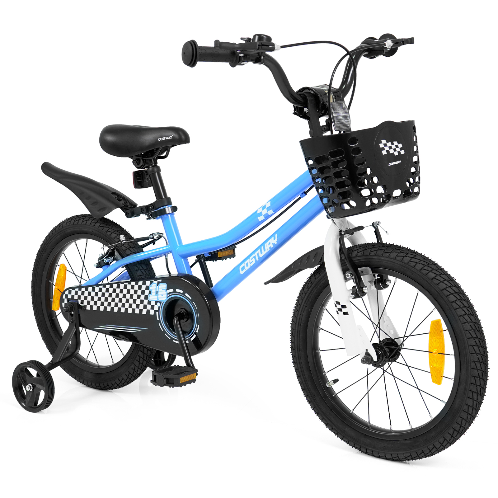 Kinderfahrrad 16 Zoll Fahrrad mit Höhenverstellbarem Sattel & Lenker für 4-7 Jahre Blau