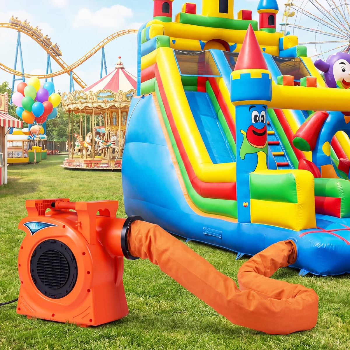 2300W Kommerzielles Luftgebläse mit 2-PS-Motor & Griff Gebläsepumpe Elektrischer Standventilator