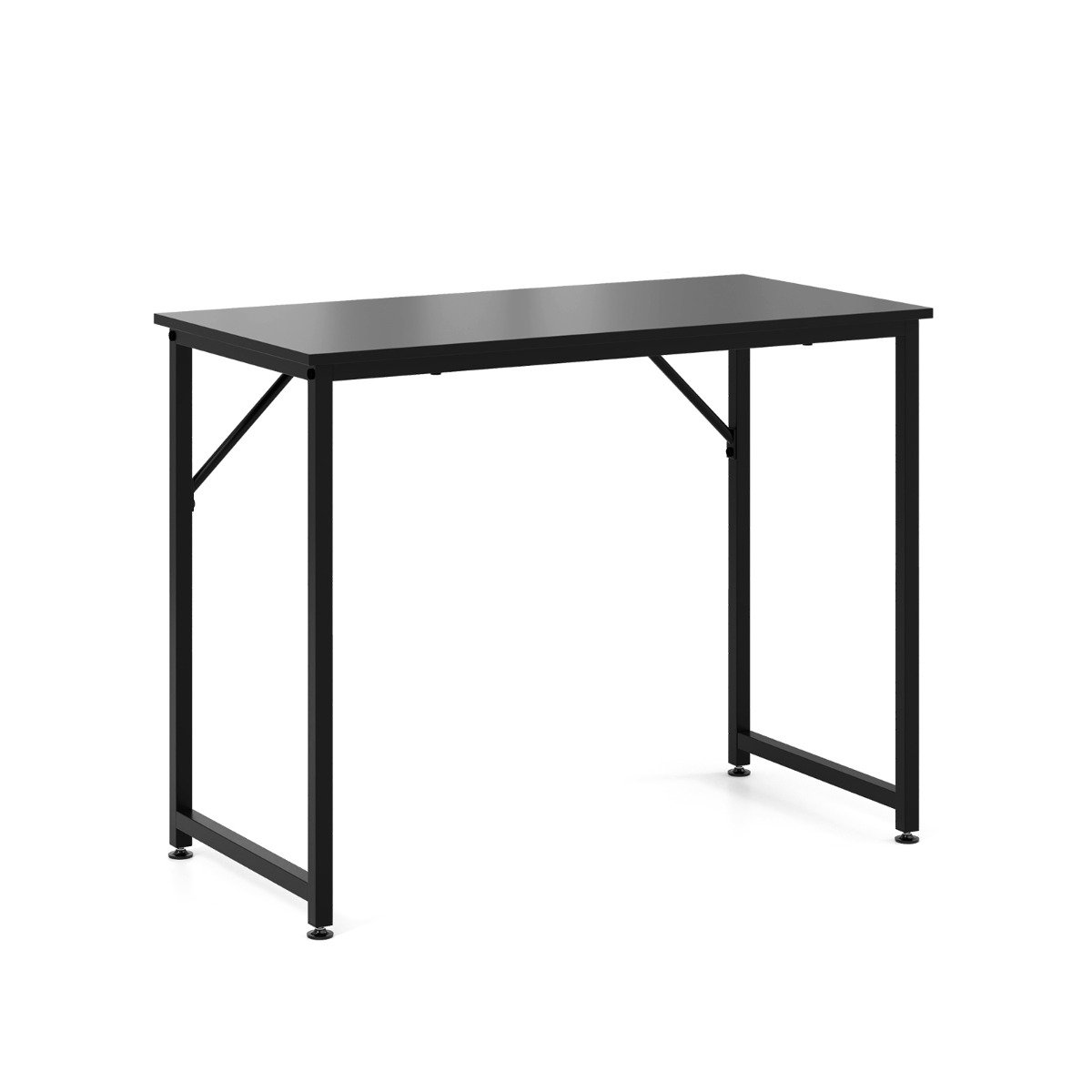 PC-Tisch mit Verstellbaren Fußpolstern Kompakter Computertisch Schreibtisch 100 x 50 x 77 cm Schwarz