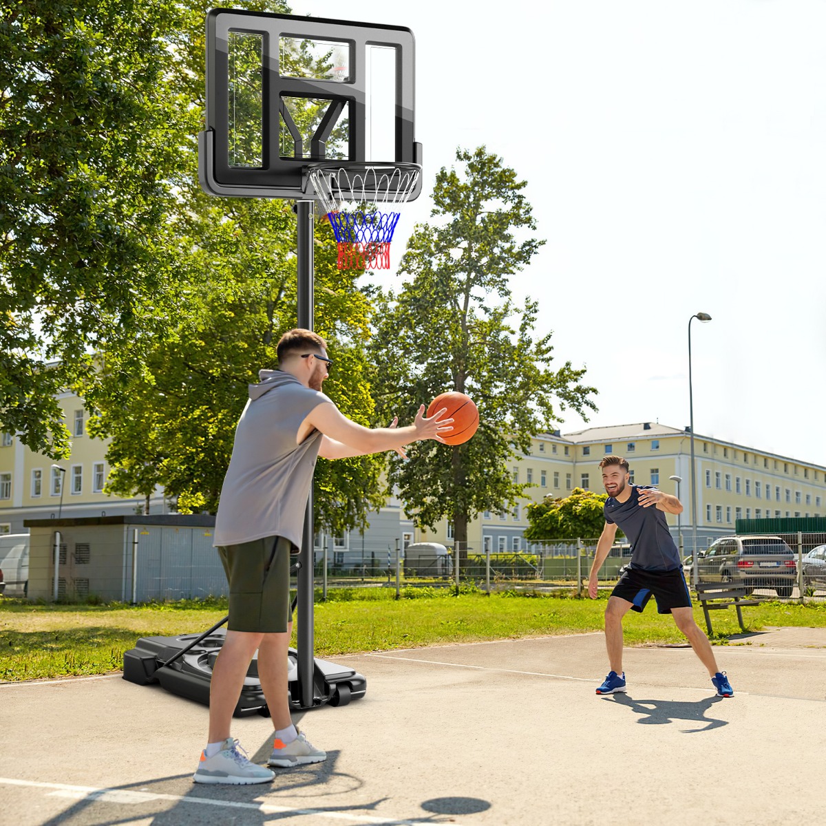 170-305cm Höhenverstellbarer Basketballständer Outdoor Basketballkorb mit Ständer