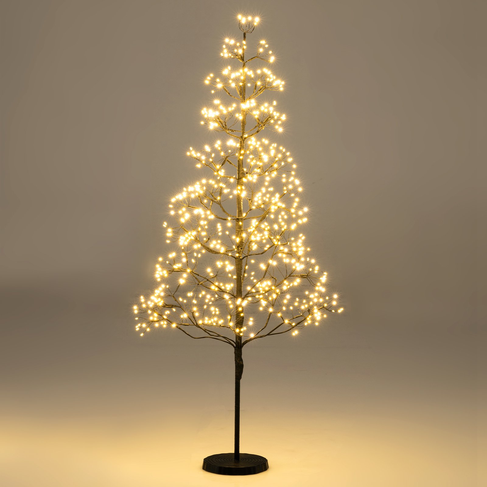 LED Lichterbaum mit Warmweißen LED-Leuchten Birkenbaum Künstlicher Weihnachtsbaum 120 cm